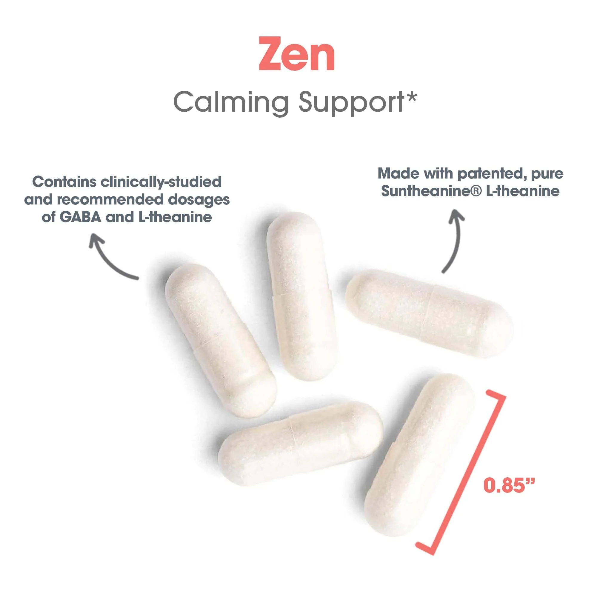 Allergy Research Group 200 mg of Zen - GABA L-Theanine Supplement, Natural Calm, Sleep & Relax Support for Women & Men, Take Day or Night for Relaxation & Calm Energy - 60 Vegetarian Capsules - Image 5