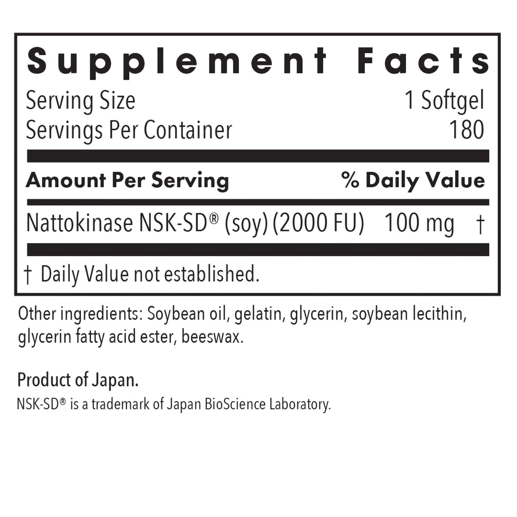 Allergy Research Group Nattokinase 2000 FU / 100mg - Nattokinase Supplement for Women and Men, Natural Enzyme Support for Heart and Blood Health - 180 Softgels - Image 7