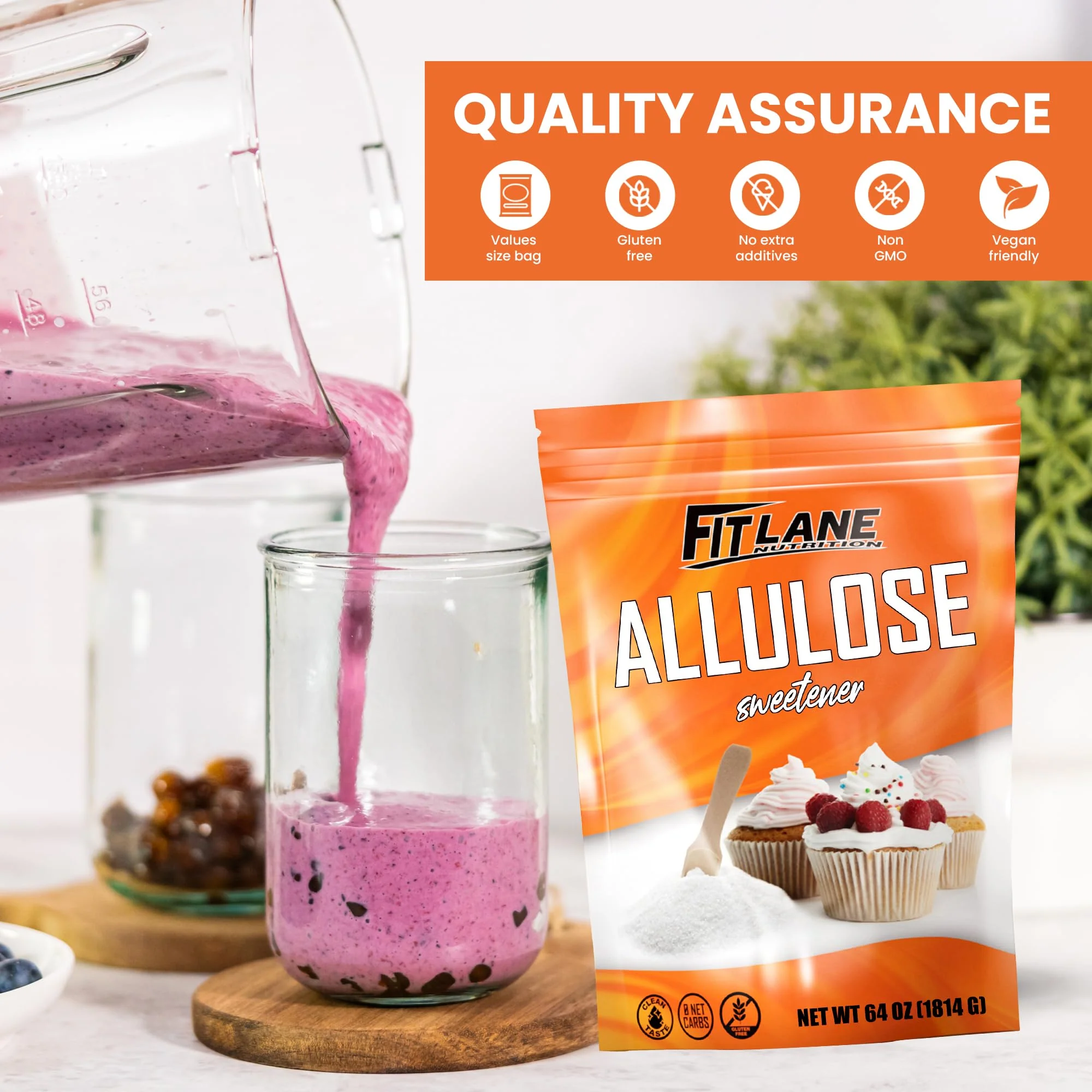 Allulose Sweetener 4 lbs - Pure Low Calorie Zero Net Carb Natural Keto Sugar Substitute With No Aftertaste - Perfect for Baking and Sweetening Your Favorite Foods - By Fit Lane Nutrition - Image 3