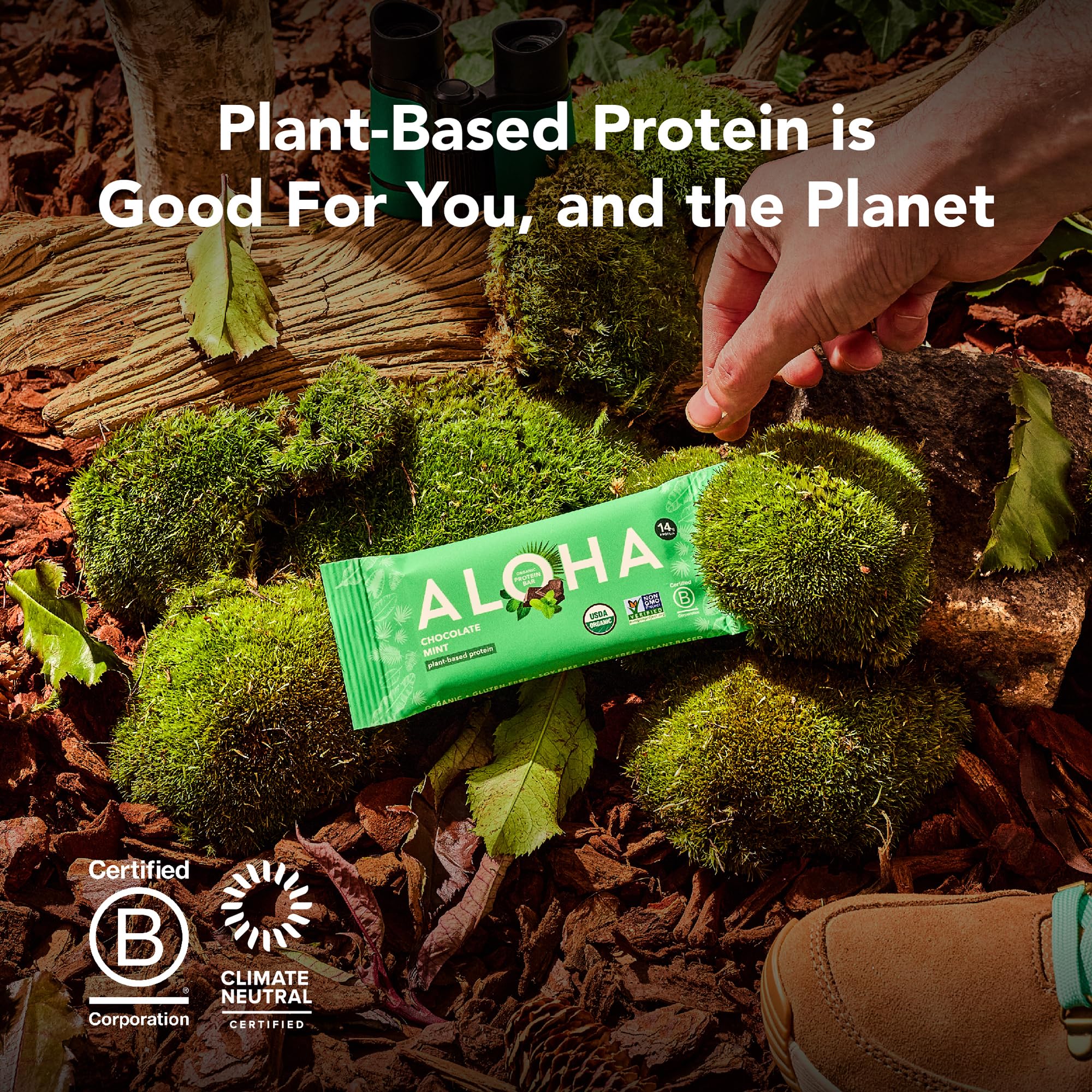 ALOHA Organic Plant Based Protein Bars - Chocolate Espresso (85mg Caffeine) - 12 Bars, Vegan, Low Sugar, Gluten-Free, Paleo, Low Carb, Non-GMO, No Stevia, No Erythritol - Image 3
