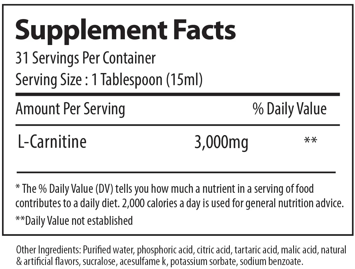 Alpha Supps - L-Carnitine 3000 mg Liquid | Stimulant-Free Amino Acid | 31 Servings (Sour Gummy Worms) - Image 4