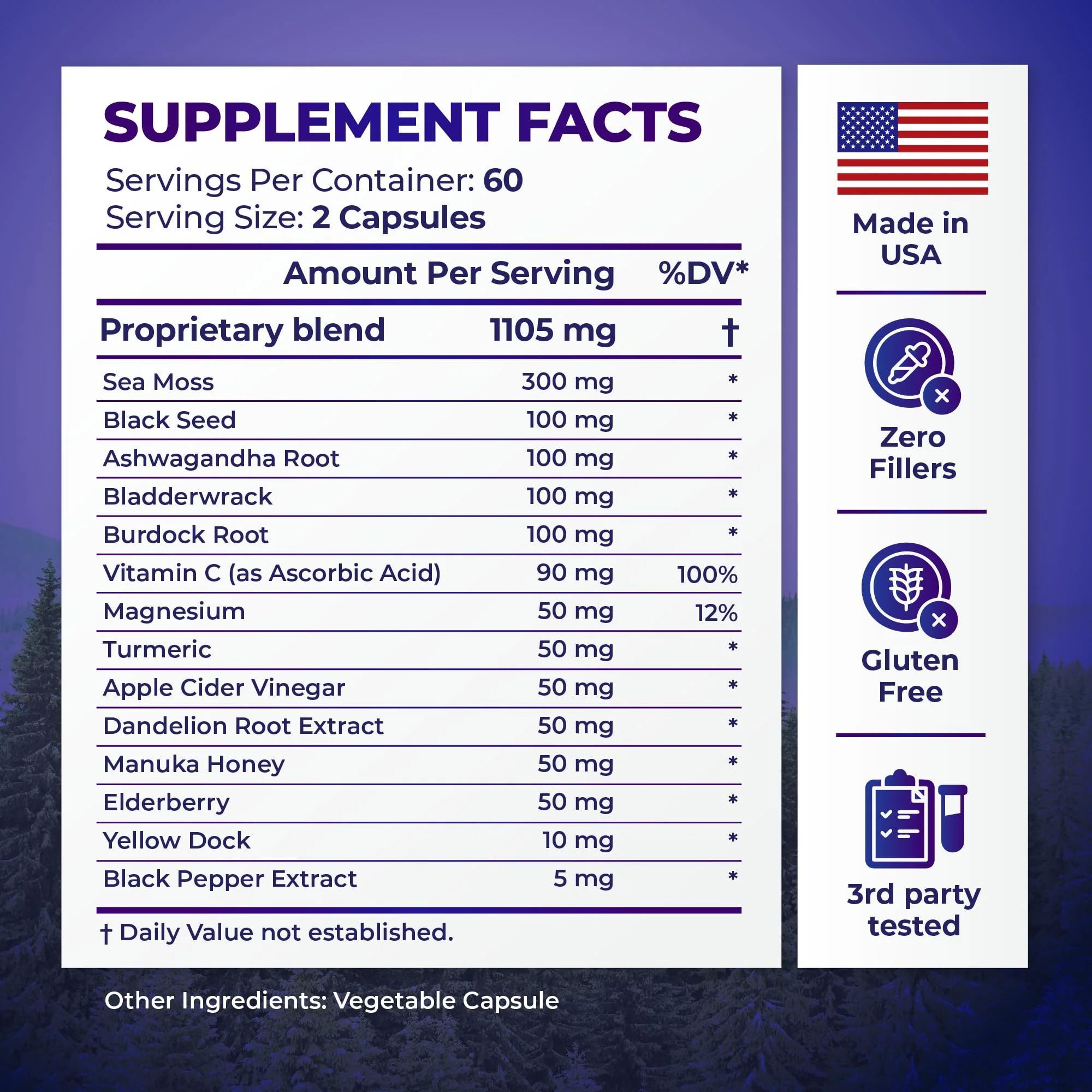 Alpha Tribe Multivitamin for Men with Sea Moss, Black Seed Oil, Ashwagandha, Turmeric Bladderwrack, Burdock,Vitamin C, Elderberry, Manuka, Yellow Dock | Daily Men's Vitamins and Minerals Supplement - Image 8