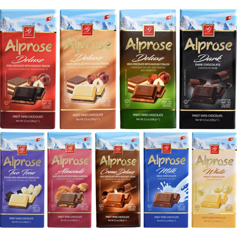 Alprose Swiss Chocolate Variation 9-Pack of Chocolate Bars - Kosher - Image 5