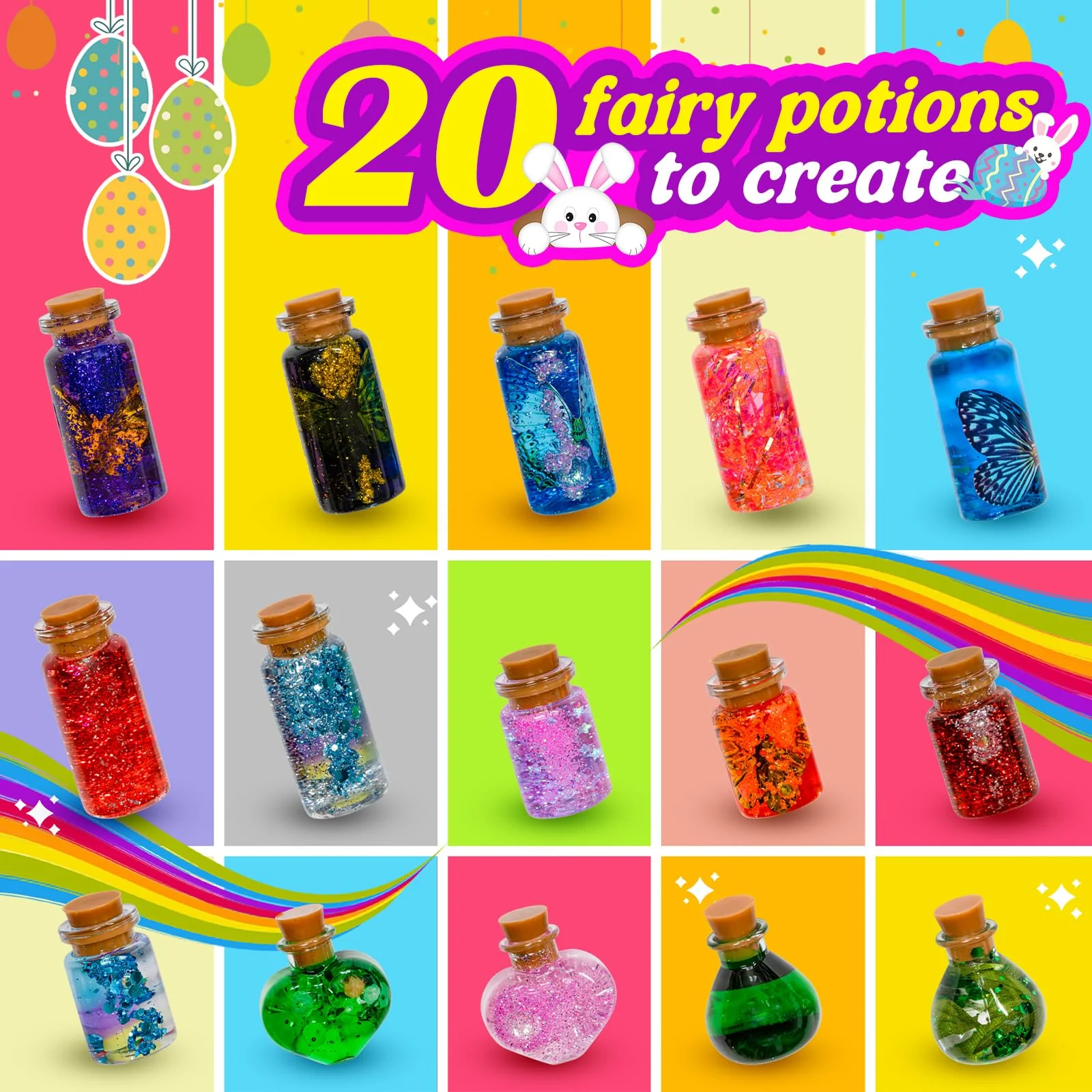 Alritz Fairy Potions Kit, Magic Mix Kit 20 Bottles, Christmas Gifts Decorations Ornaments Garden Crafts Birthday Gifts Toys for Girls and Boys 6 7 8 9 10 11 12+Years Old Families Party Indoor Outdoor - Image 4