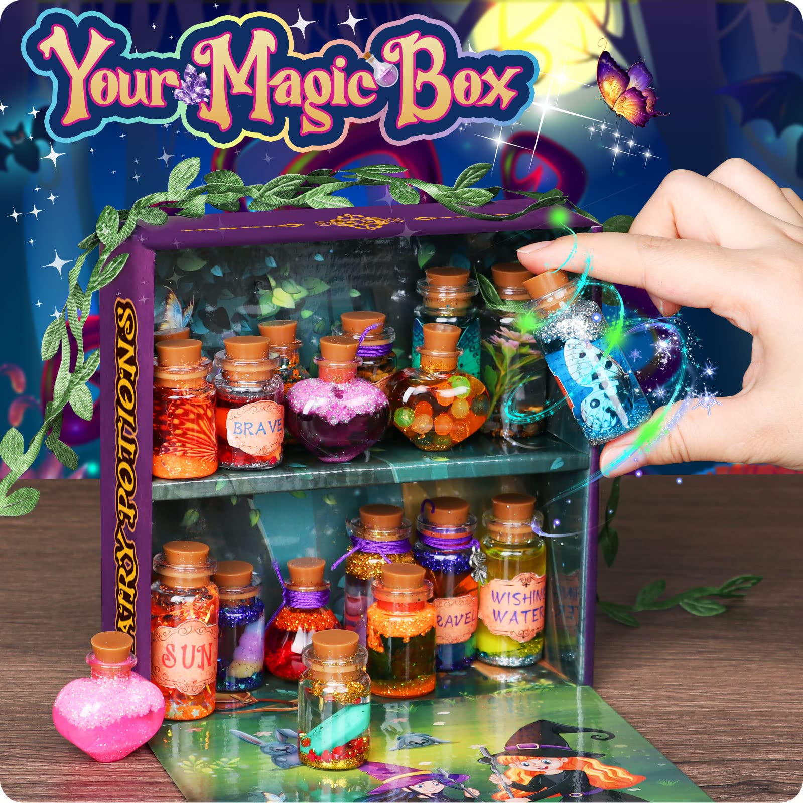 Alritz Fairy Potions Kit, Magic Mix Kit 20 Bottles, Christmas Gifts Decorations Ornaments Garden Crafts Birthday Gifts Toys for Girls and Boys 6 7 8 9 10 11 12+Years Old Families Party Indoor Outdoor - Image 6