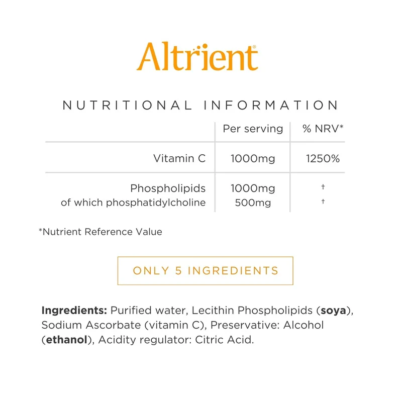 Altrient Altrient Liposomal Vitamin C | 1000 mg High Absorption Liquid Sachets | 30 Servings | Suitable For Vegans - Image 5