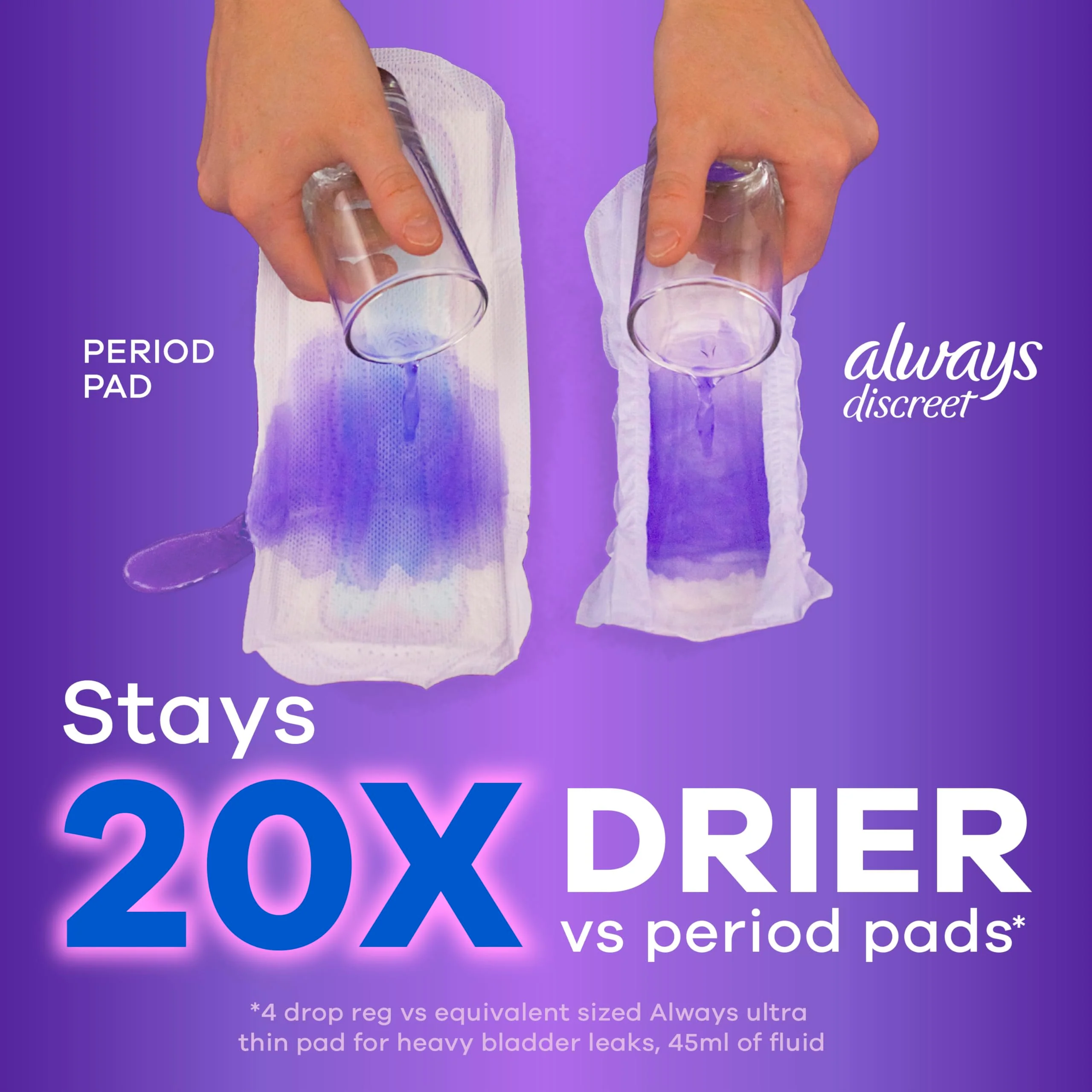 Always Discreet Adult Incontinence Pads for Women, Moderate Absorbency, Long Length, Postpartum Pads, 88 CT - Image 7