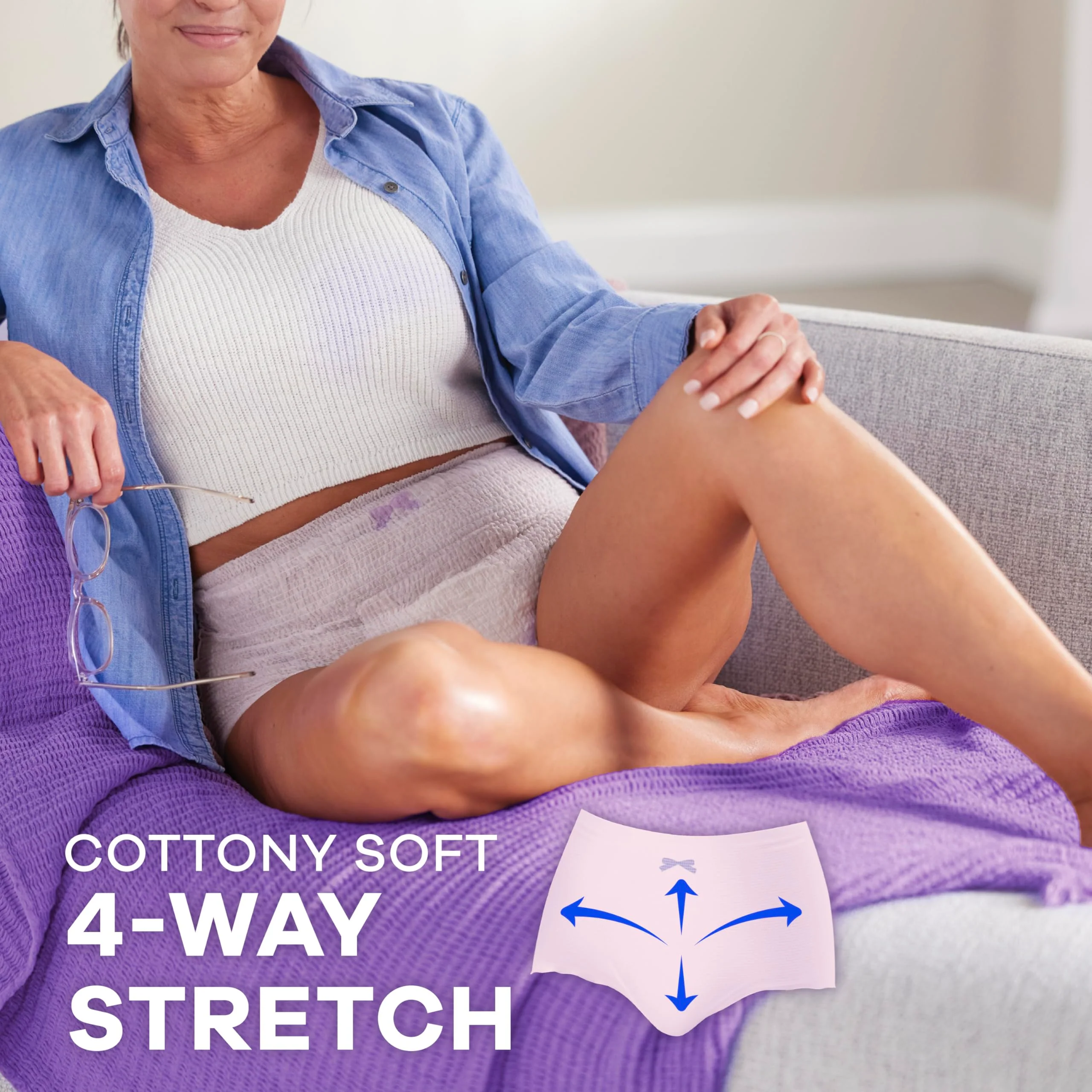 Always Discreet Adult Incontinence Underwear for Women and Postpartum Underwear, Extra Large, Up to 100% Bladder Leak Protection, 64 Count (2 Packs of 32) - Image 6