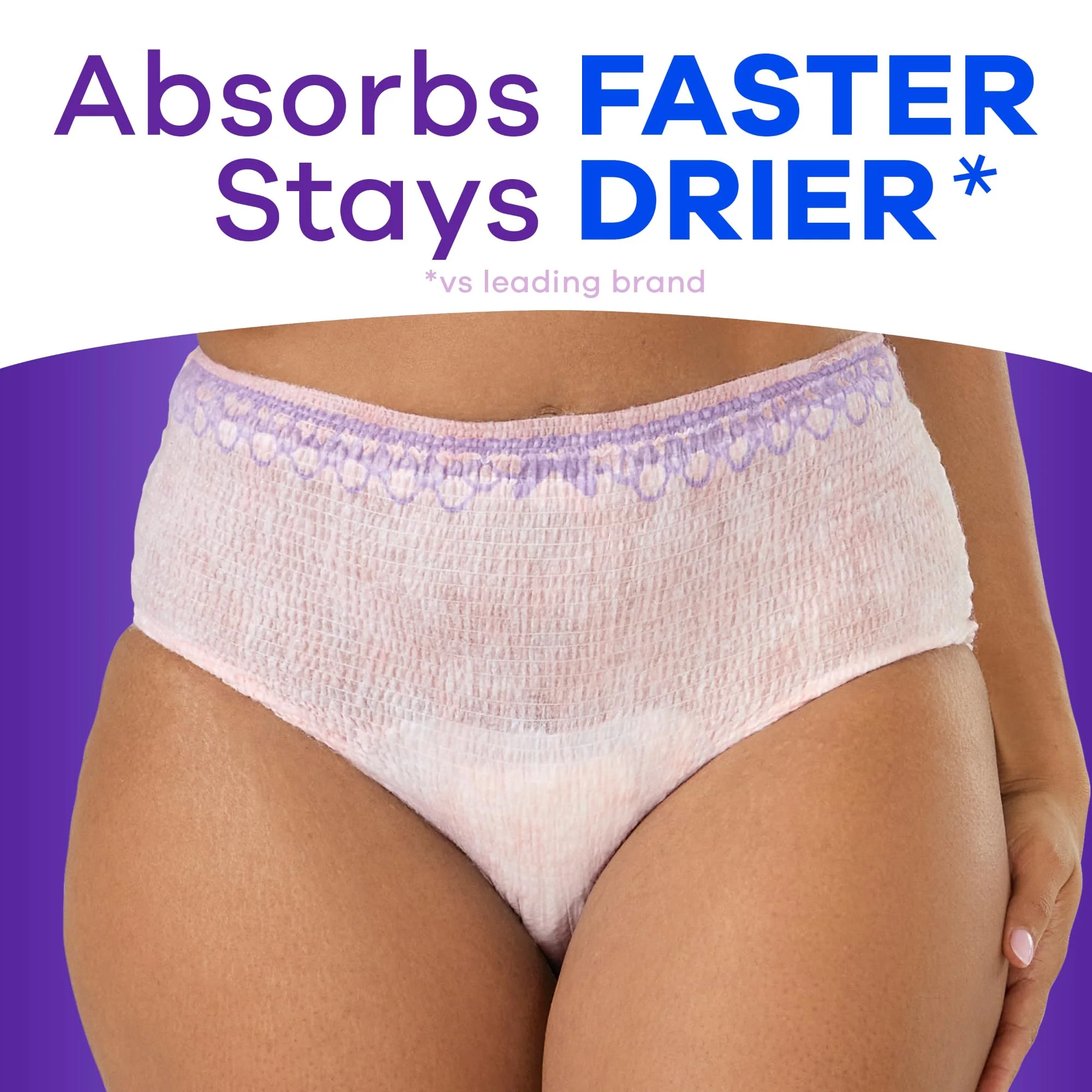 Always Discreet Adult Incontinence Underwear for Women and Postpartum Underwear, L, Up to 100% Bladder Leak Protection, 76 Count (Packaging May Vary) - Image 7
