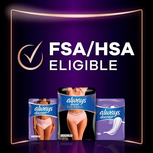 Always Discreet Boutique Incontinence and Postpartum Underwear for Women, Maximum Protection, Large, Rosy, 18 Count - Image 3