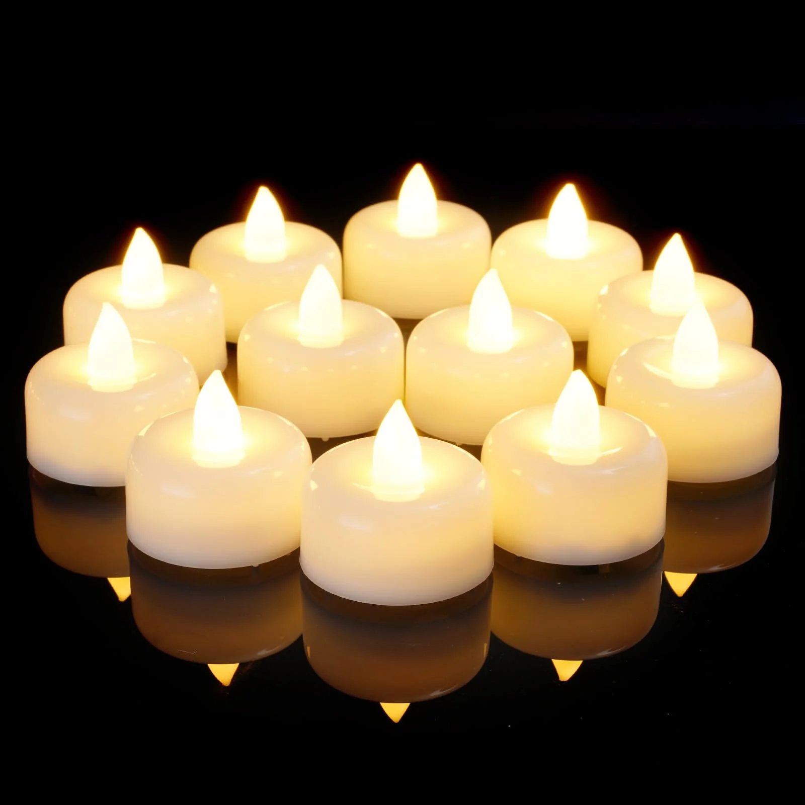 Amagic 50Pack Flameless LED Tea Lights Candles Battery Operated, Electric Fake Tealight Candles for Votive, Halloween, Christmas, Home Decor, Wedding, Table Decor (50Pack)
