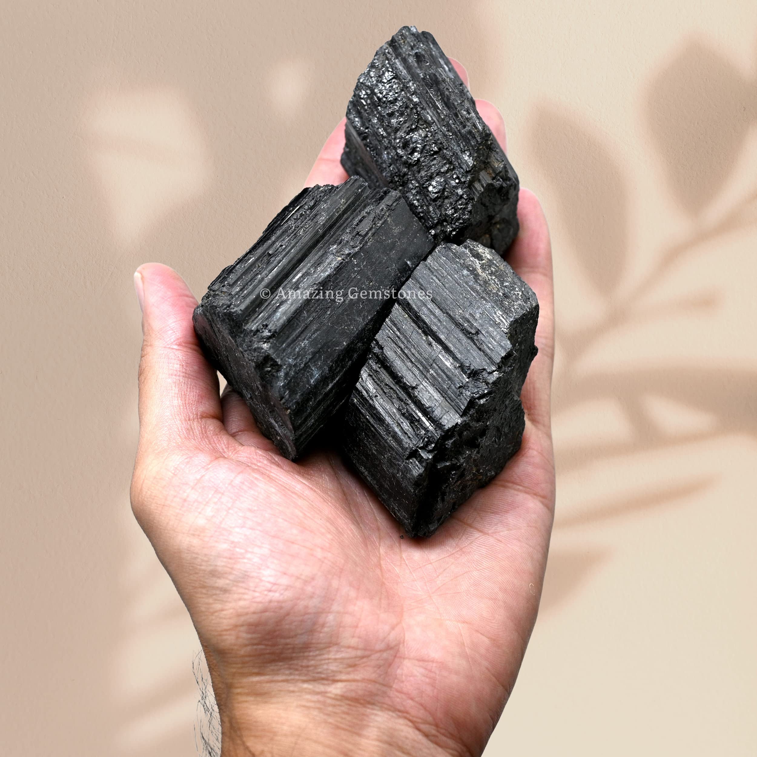 Amazing Gemstone Black Tourmaline Crystals Rough Stone in Bulk, 1lb Large Pieces Turmalina Negra Piedra Originales, Large Black Tourmaline Crystal Healing Stones for Protection - Image 4
