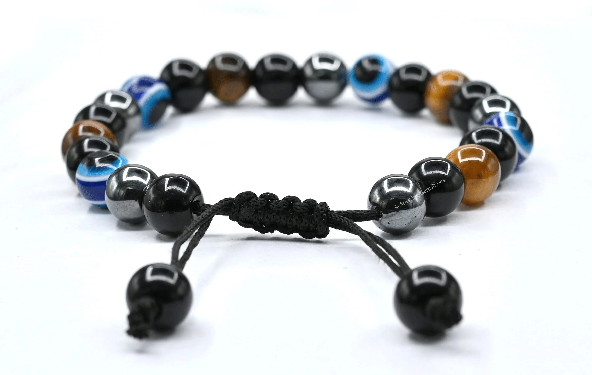 Amazing Gemstone Evil Eye Bracelets for Men Women - Ultimate Protection - Black Obsidian, Tigers Eye and Hematite - Healing Bracelets Gifts for Mom Mothers Day Pulseras Para Hombres Mujer - Image 5