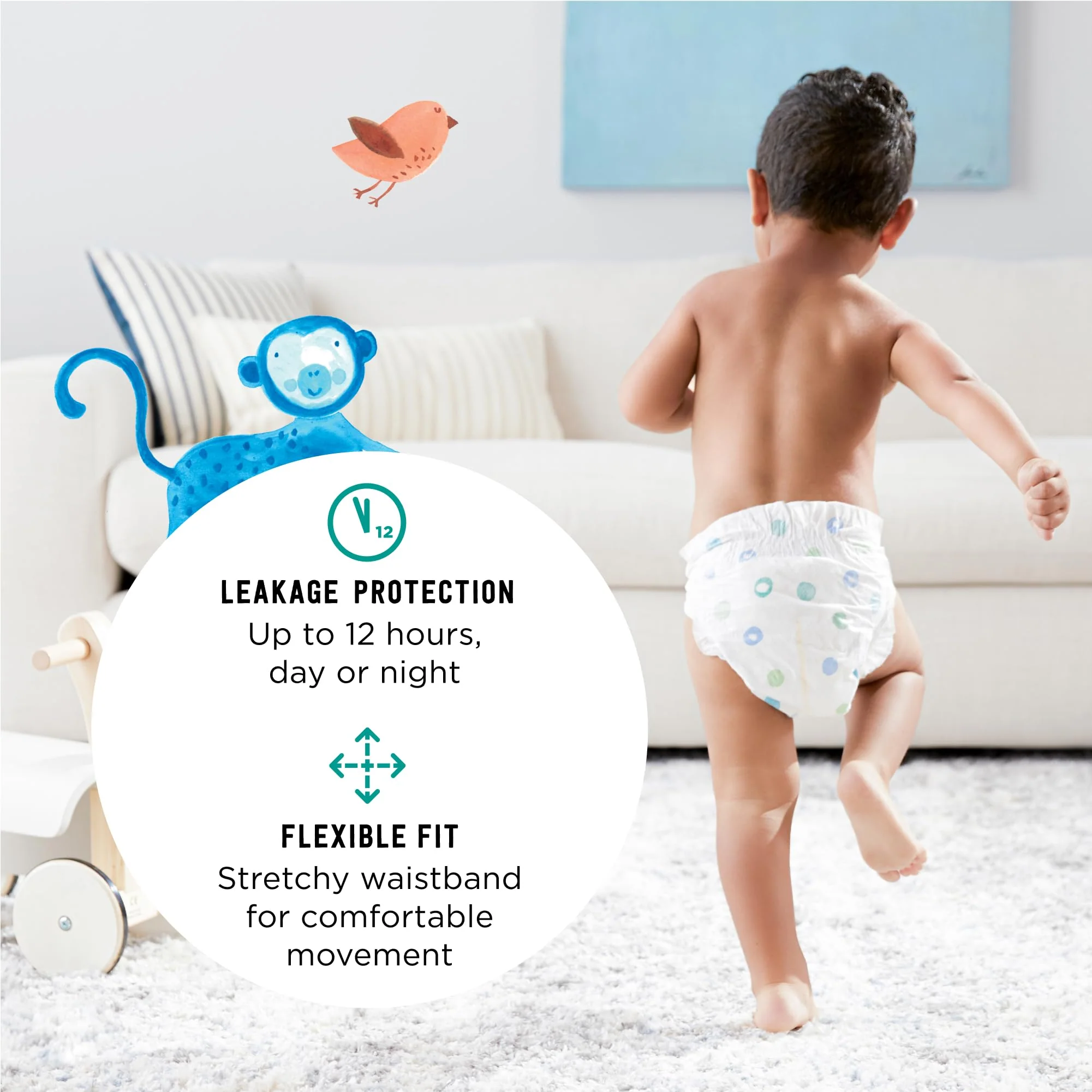 Amazon Brand - Mama Bear Gentle Touch Diapers, Hypoallergenic, Size 4, 148 Count, 4 Packs of 37, White - Image 20