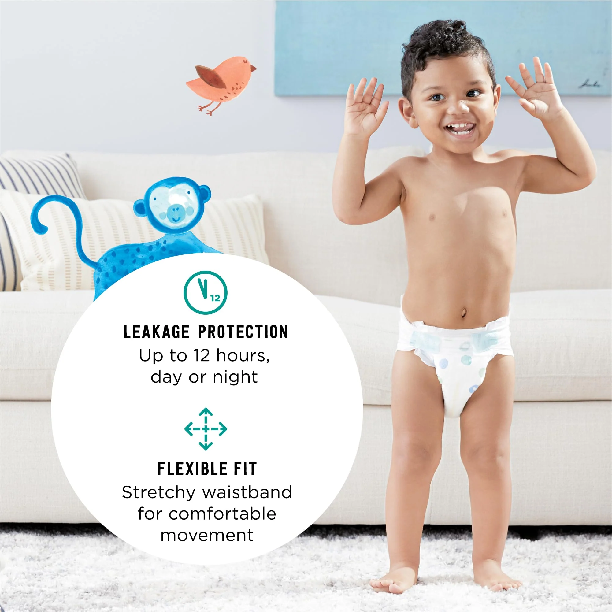 Amazon Brand - Mama Bear Gentle Touch Diapers, Hypoallergenic, Size 4, 148 Count, 4 Packs of 37, White - Image 28