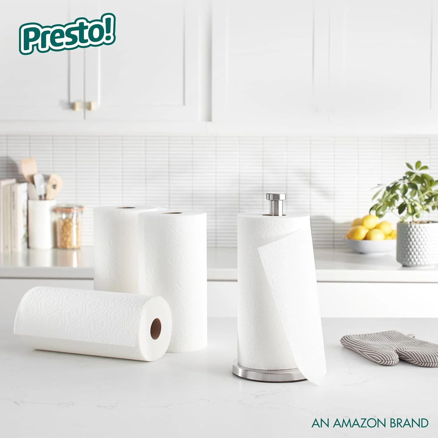 Amazon Brand - Presto! Flex-a-Size Paper Towels, 158 Sheet Huge Roll, 12 Rolls (2 Packs of 6), Equivalent to 38 Regular Rolls, White - Image 7