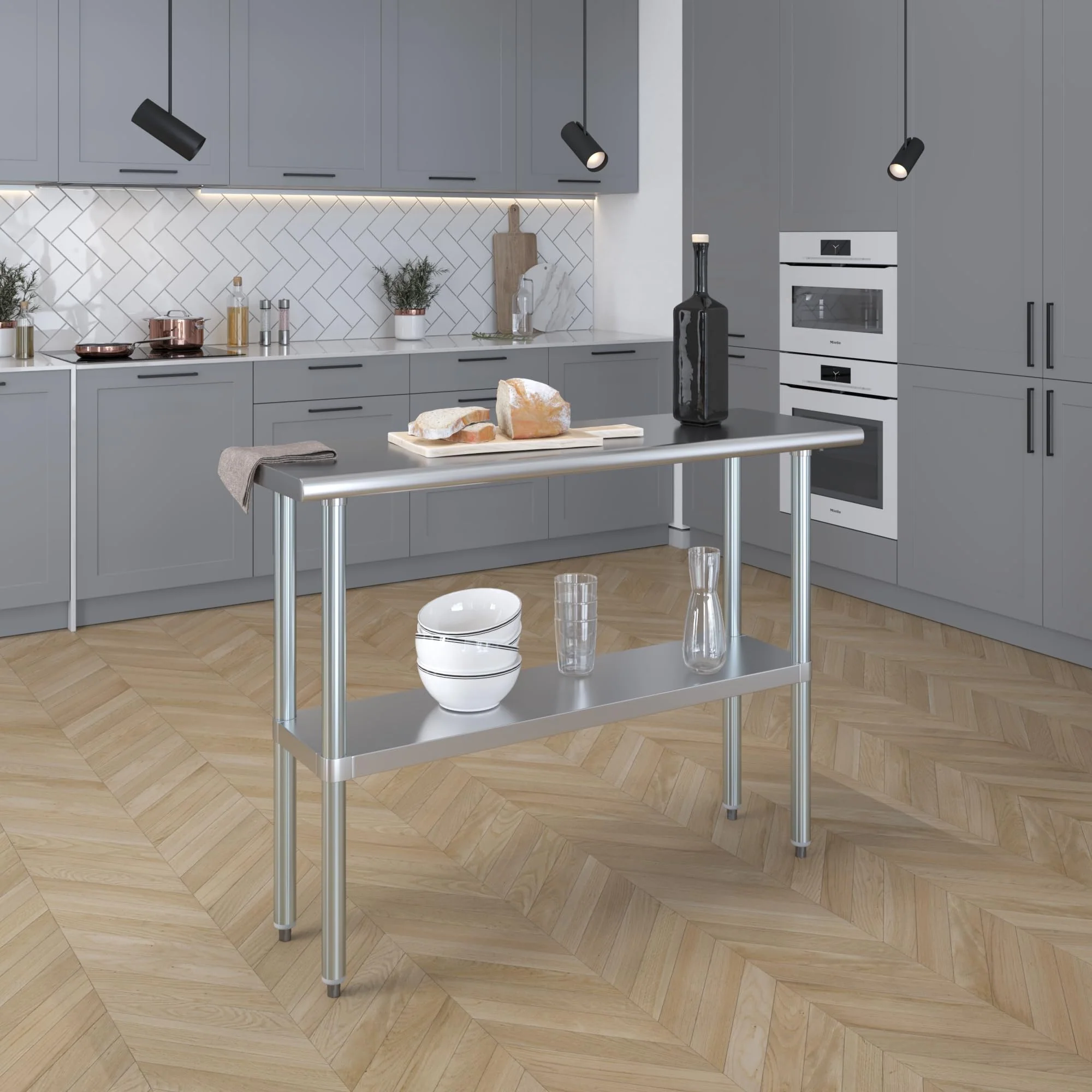 AmGood 16 in. x 48 in. Stainless Steel Work Table | Metal Kitchen Food Prep Table | NSF - Image 4