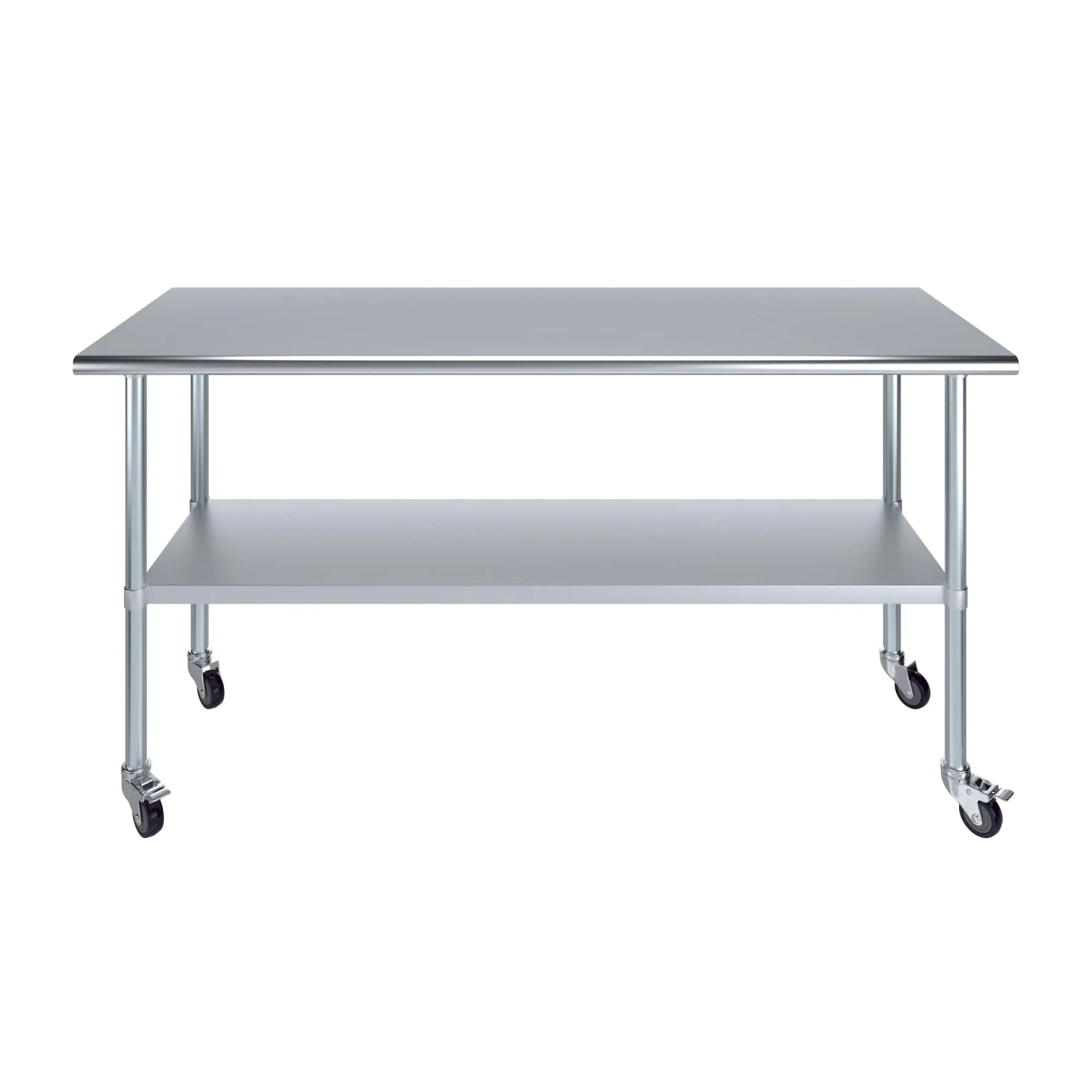 AmGood 24 in. x 72 in. Stainless Steel Work Table with Wheels | Metal Kitchen Food Prep Table | NSF - Image 7
