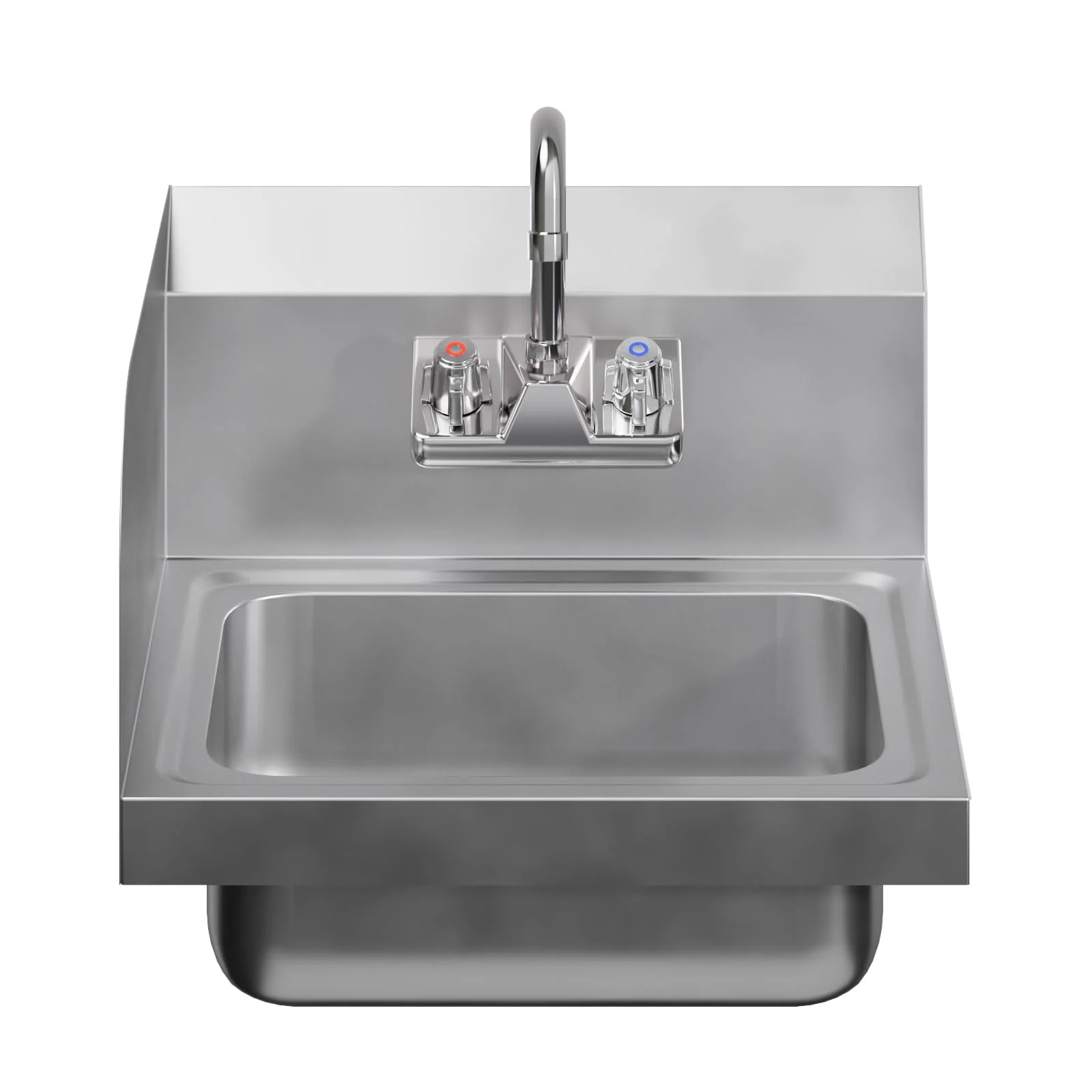 AmGood Stainless Steel Wall Mount Hand Sink with Faucet and Left Sidesplash 17" x 15" | NSF Commercial Hand Washing Basin For Restaurant, Kitchen and Home | Bowl Size: 10" x 14" - Image 9