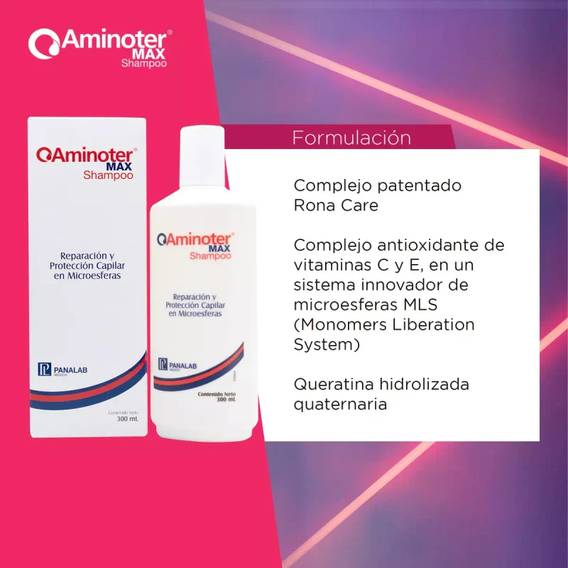 Aminoter Max Shampoo Vitamina C Y E Reparación Y Proteccción - Image 6