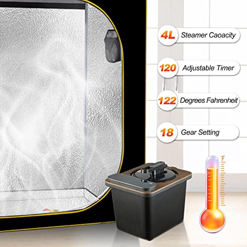amocane Sauna Steam Portable Pot 4L, Stainless Steel Steam Generator for Saunas Home Spa Fumigation Steam Machine for Body Detox with Remote Control Anti-riot Device (110V, Wood Grain) - Image 8