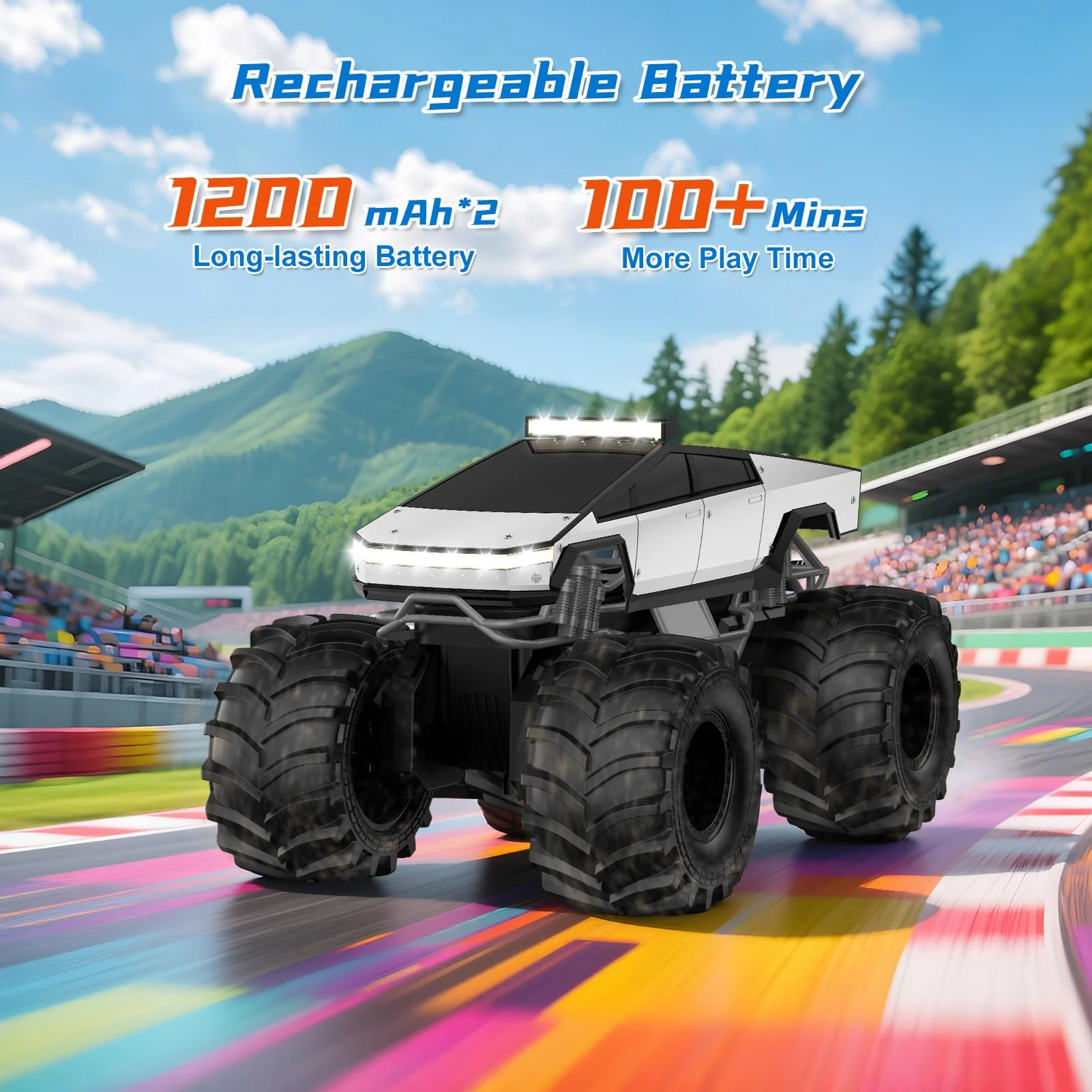 Amphibious Remote Control Car, 1:18 Monster Truck Toys for Boys RC Cars, 2.4 GHz Waterproof RC Trucks, 4WD All Terrain Off-Road Pickup, Kids Christmas Birthday Gifts Present Boys Girls Toys Ages 6+ - Image 6