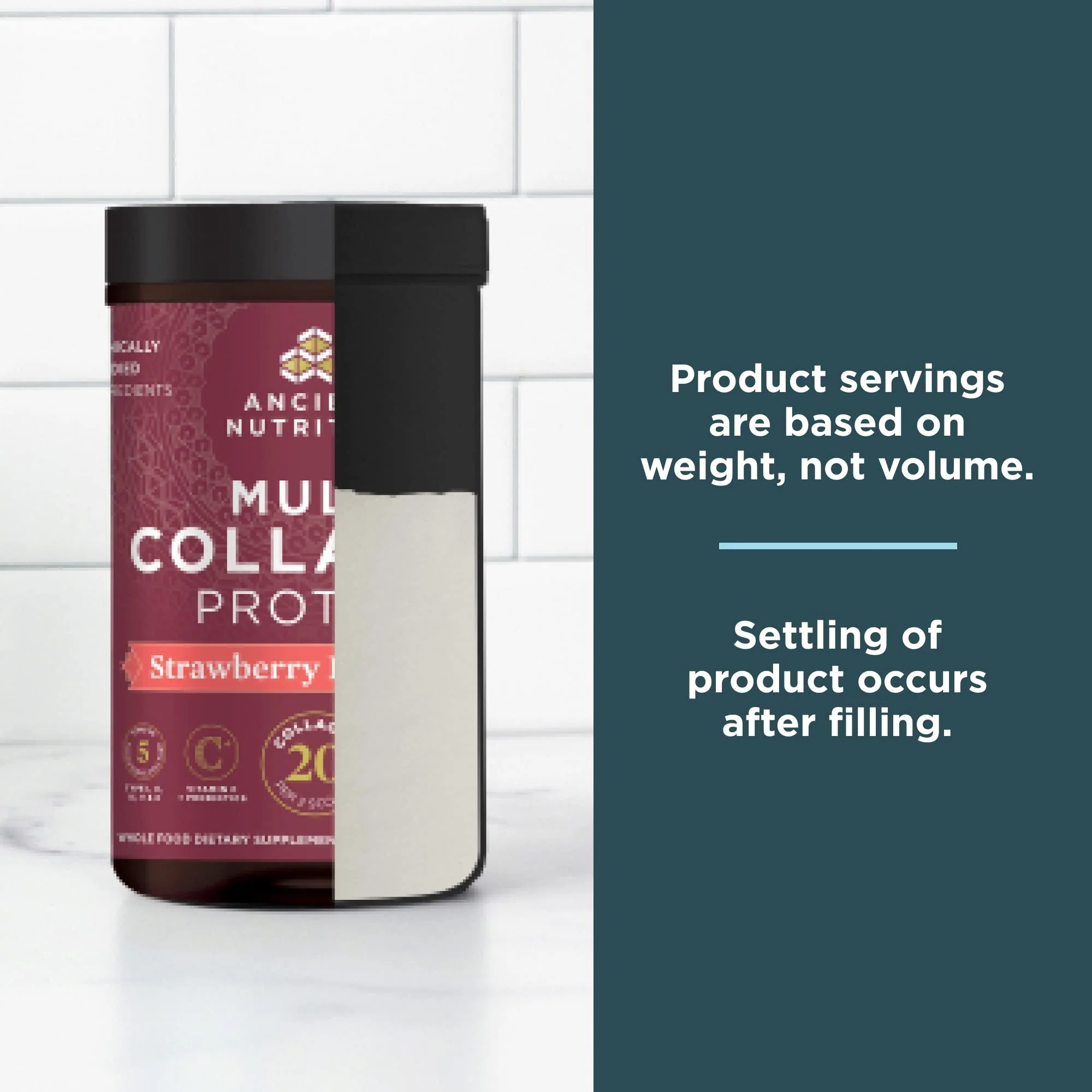 Ancient Nutrition Collagen Peptides Powder, Multi Collagen Protein, Women & Men, Vitamin C, Probiotics, Hydrolyzed Collagen, Supports Skin, Joints, Gut Health, Strawberry Lemonade, 24 Servings - Image 3
