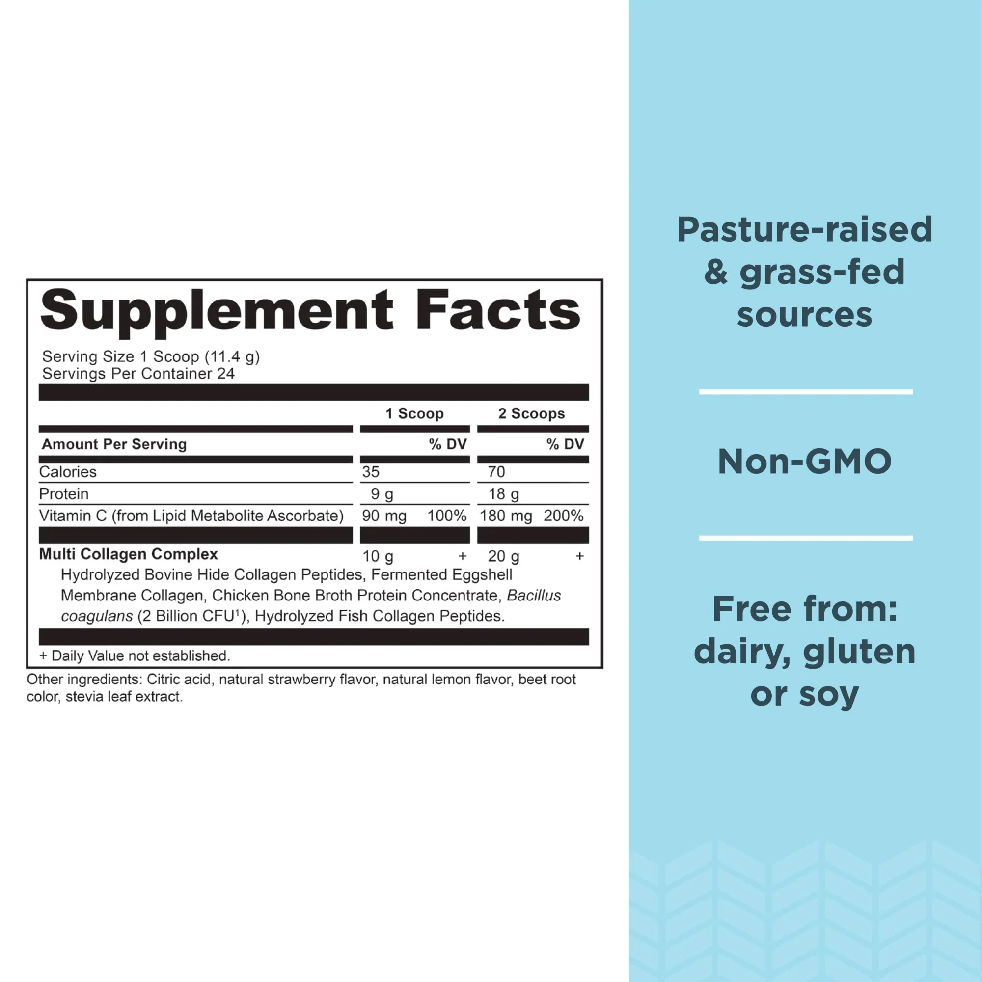Ancient Nutrition Collagen Peptides Powder, Multi Collagen Protein, Women & Men, Vitamin C, Probiotics, Hydrolyzed Collagen, Supports Skin, Joints, Gut Health, Strawberry Lemonade, 24 Servings - Image 7