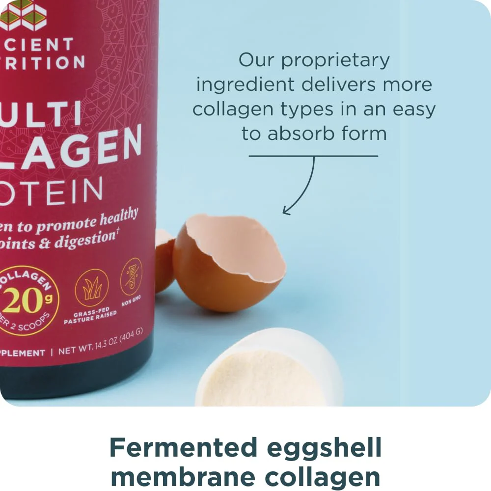 Ancient Nutrition Collagen Peptides Powder, Multi Collagen Protein, Women & Men, Vitamin C, Probiotics, Hydrolyzed Collagen, Supports Skin, Joints, Gut Health, Unflavored, 100 Servings - Image 3
