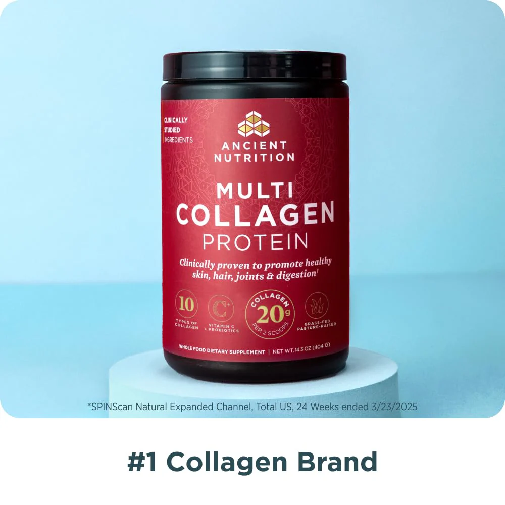 Ancient Nutrition Collagen Peptides Powder, Multi Collagen Protein, Women & Men, Vitamin C, Probiotics, Hydrolyzed Collagen, Supports Skin, Joints, Gut Health, Unflavored, 40 Servings - Image 8