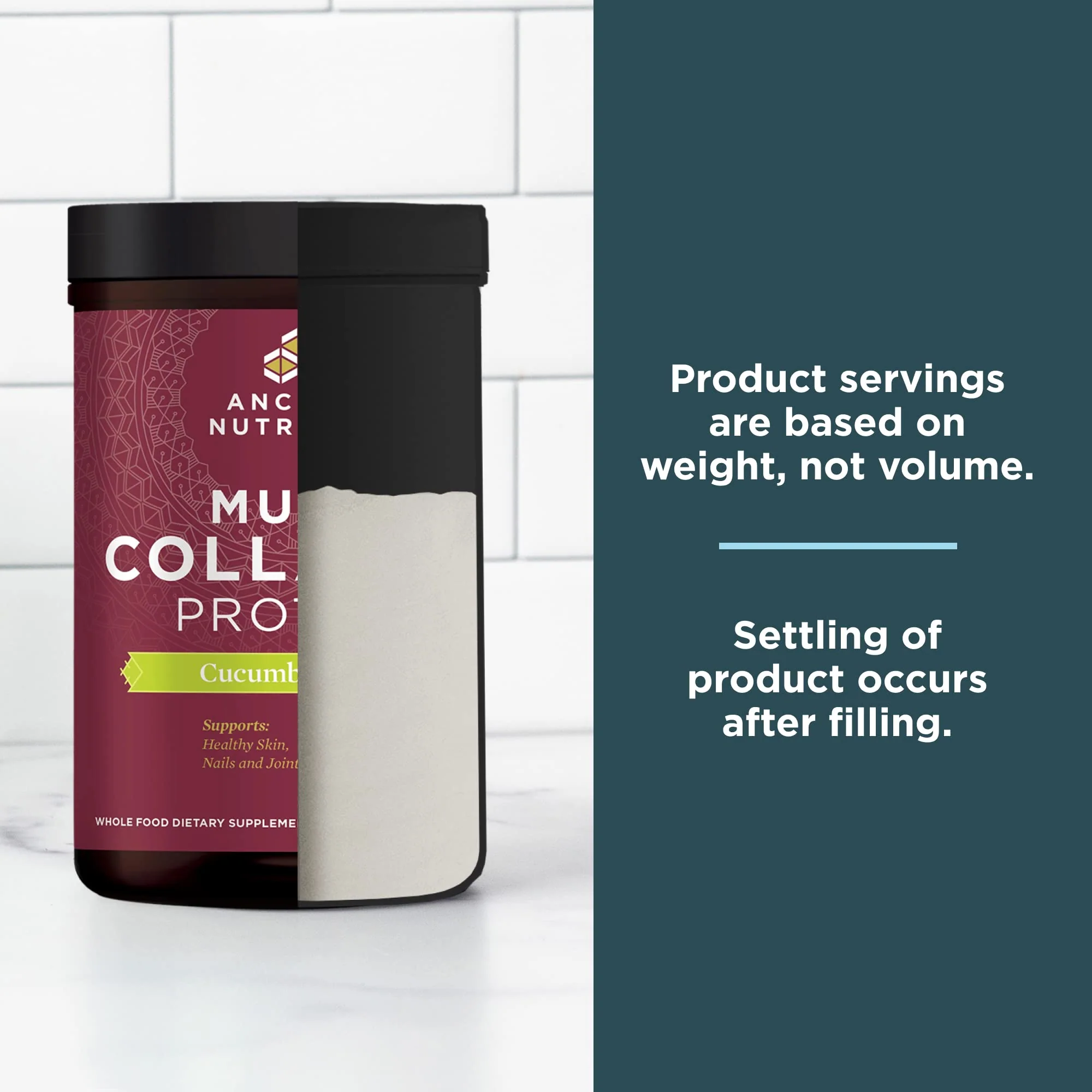Ancient Nutrition Collagen Powder Protein, Multi Collagen Protein, Cucumber Lime, Hydrolyzed Collagen Peptides Supports Skin and Nails, Joint Supplement, 18.6oz - Image 3