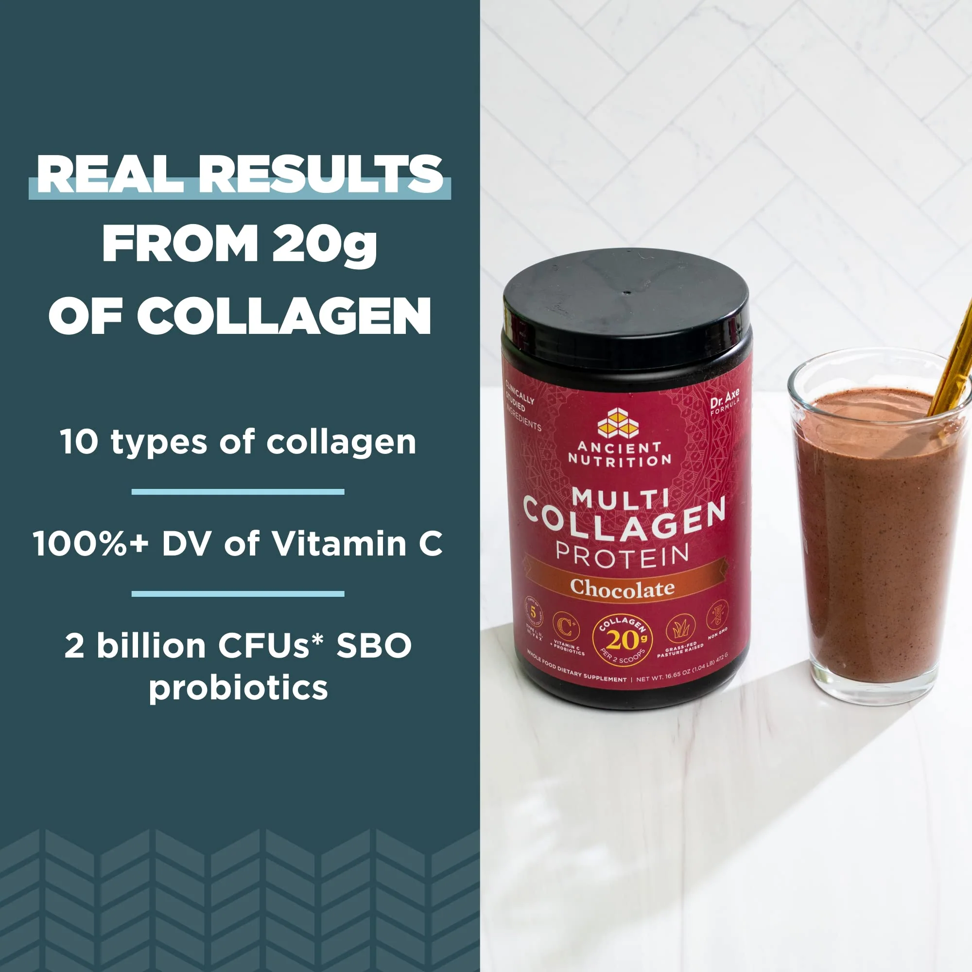 Ancient Nutrition Hydrolyzed Collagen Peptides Powder with Probiotics, Chocolate Multi Collagen Protein for Women and Men with Vitamin C, 40 Servings, Supports Skin and Nails, Gut Health, 16.65oz - Image 7