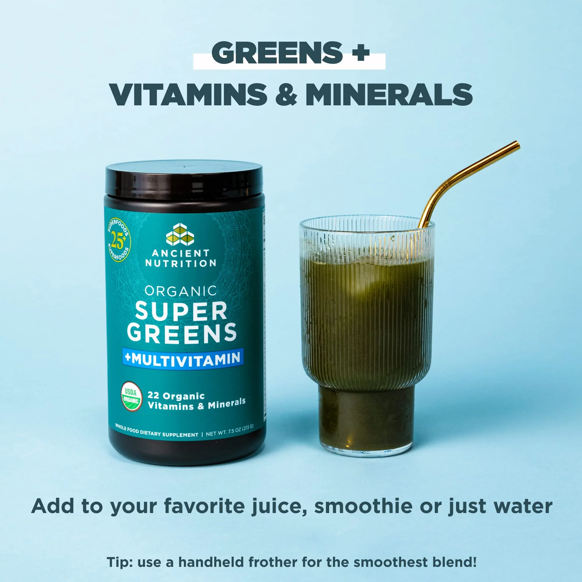 Ancient Nutrition, Vitamin Powder, One Bottle Made from Real Fruits, Vegetables and Herbs, for Digestive and Energy Support, 25 Servings, 7.5oz - Image 4