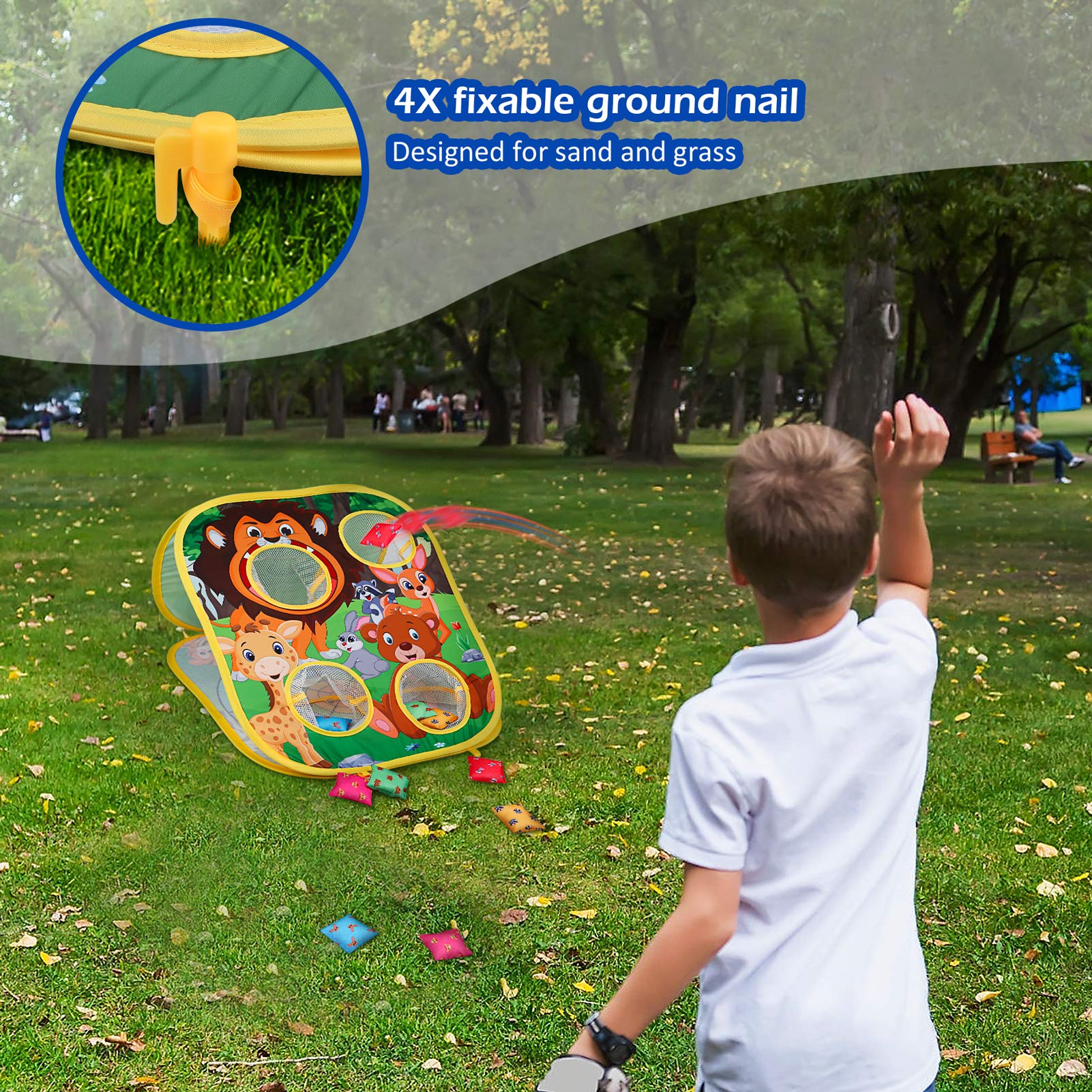 Animal Bean Bag Toss Game Toy Outdoor Toss Game, Family Party Party Supplies for Kids, Gift for Boys Birthday or Christmas for Toddlers Ages 3 4 5 6 Year Old - Image 2
