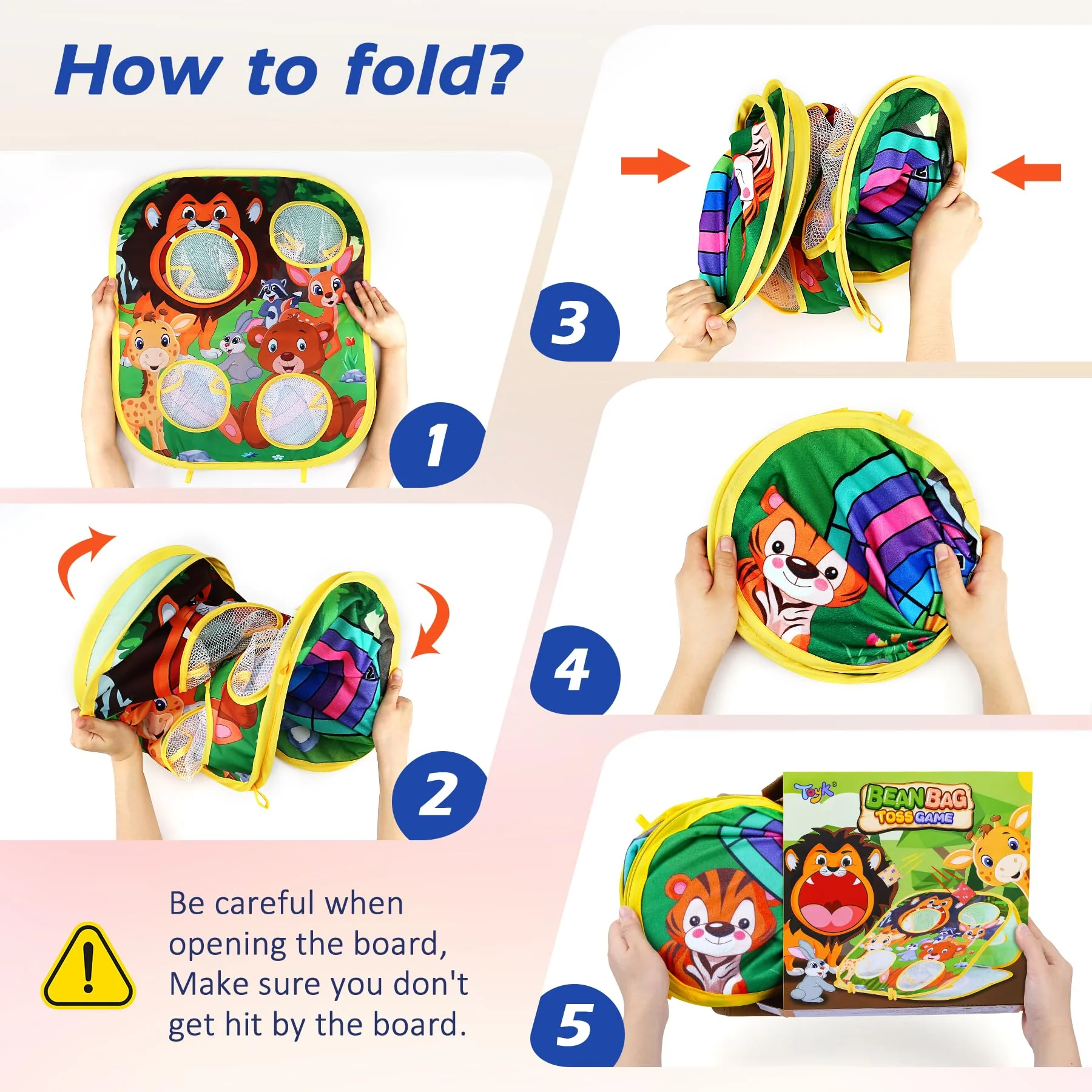Animal Bean Bag Toss Game Toy Outdoor Toss Game, Family Party Party Supplies for Kids, Gift for Boys Birthday or Christmas for Toddlers Ages 3 4 5 6 Year Old - Image 3