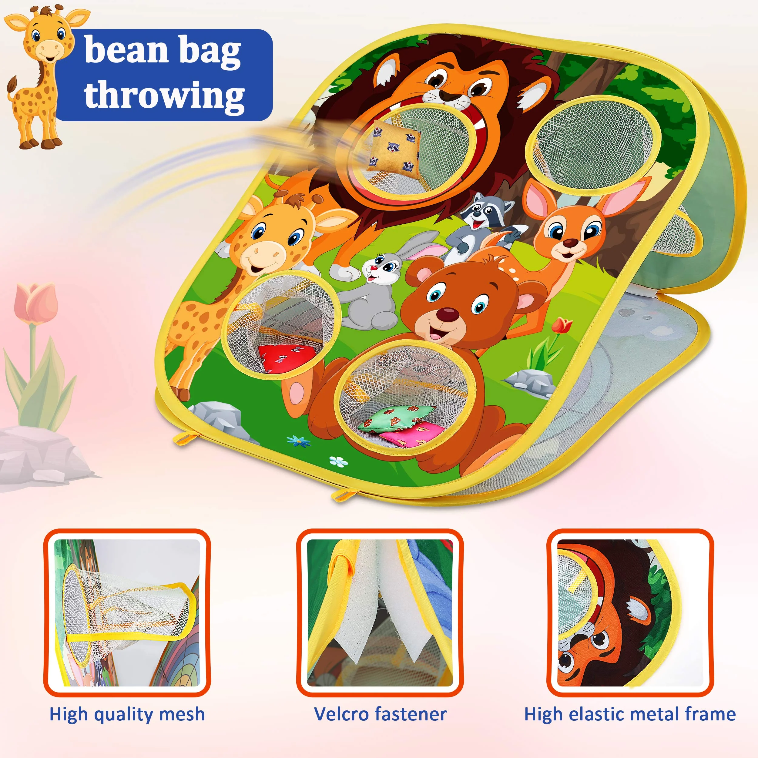 Animal Bean Bag Toss Game Toy Outdoor Toss Game, Family Party Party Supplies for Kids, Gift for Boys Birthday or Christmas for Toddlers Ages 3 4 5 6 Year Old - Image 6