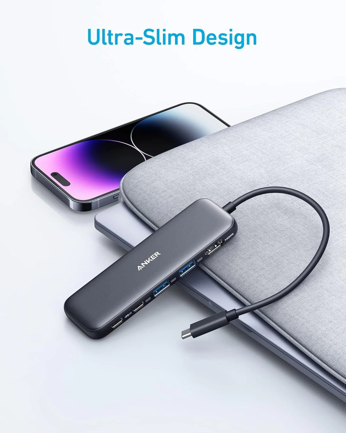 Anker Hub USB C, divisor USBC a HDMI 5 en 1 con pantalla 4K, 1 puerto USB-C de 5 Gbps alimentado y 2 puertos de datos USB-A 3.0 de 5 Gbps para MacBook Pro, MacBook Air, Dell y más - Image 6