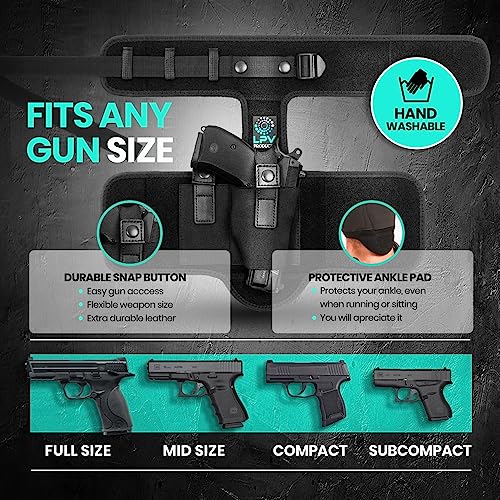 Ankle Holster for Men and Women, Gun Holster by LPV | Upgraded Version | Comfortable & Durable | Fits Glock 43 26 19, Ruger LCP, SIG P365, Springfield, Shield 9mm, Bodyguard 380 and Most other Pistols - Image 4