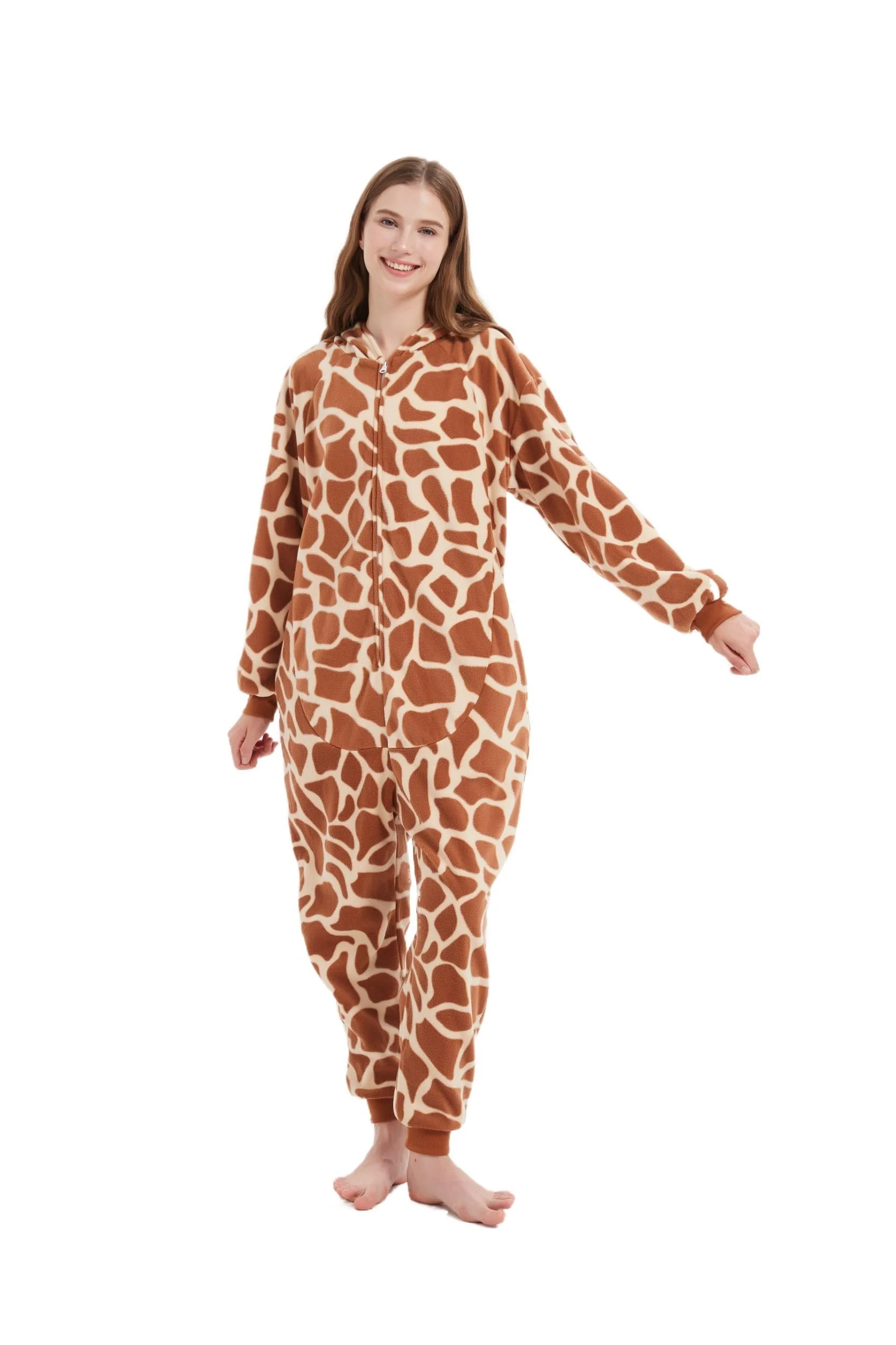 AnmHIwcte Giraffe Onesie Adult Halloween Christmas Cosplay Animal Costume Unisex Pajamas For Women Men - Image 9