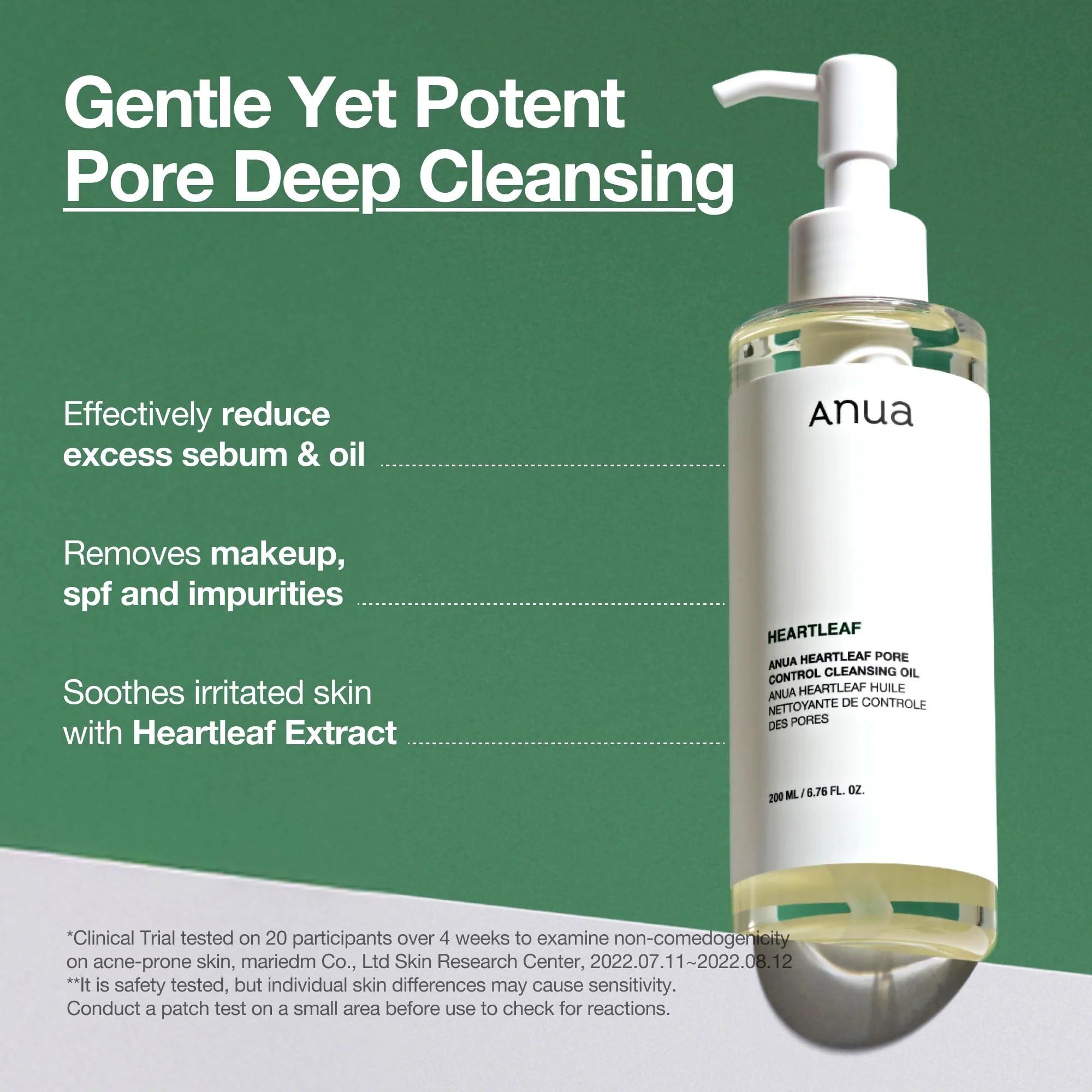 Anua Heartleaf Pore Control Cleansing Oil, Oil Cleanser for Face, Makeup Blackhead Remover, Korean Skin Care 6.76 fl oz(200ml) (original) - Image 7