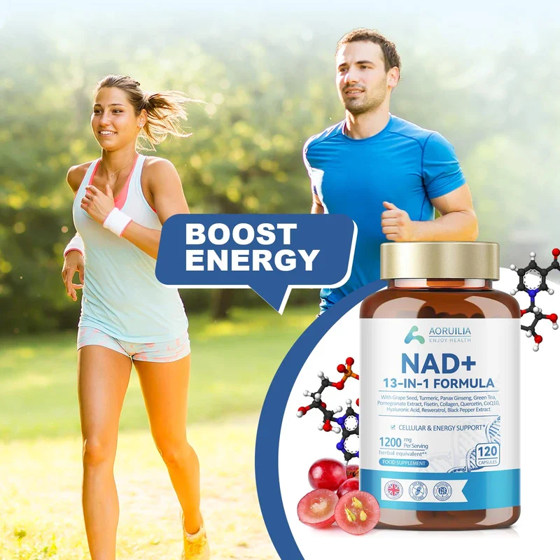 Aoruilia NAD Supplements 1200mg, NAD+ 13 in 1 Superior Antioxidant Blend with Max Absorption for Cellular Energy and Healthy Aging Support, 120 Capsules - Image 3