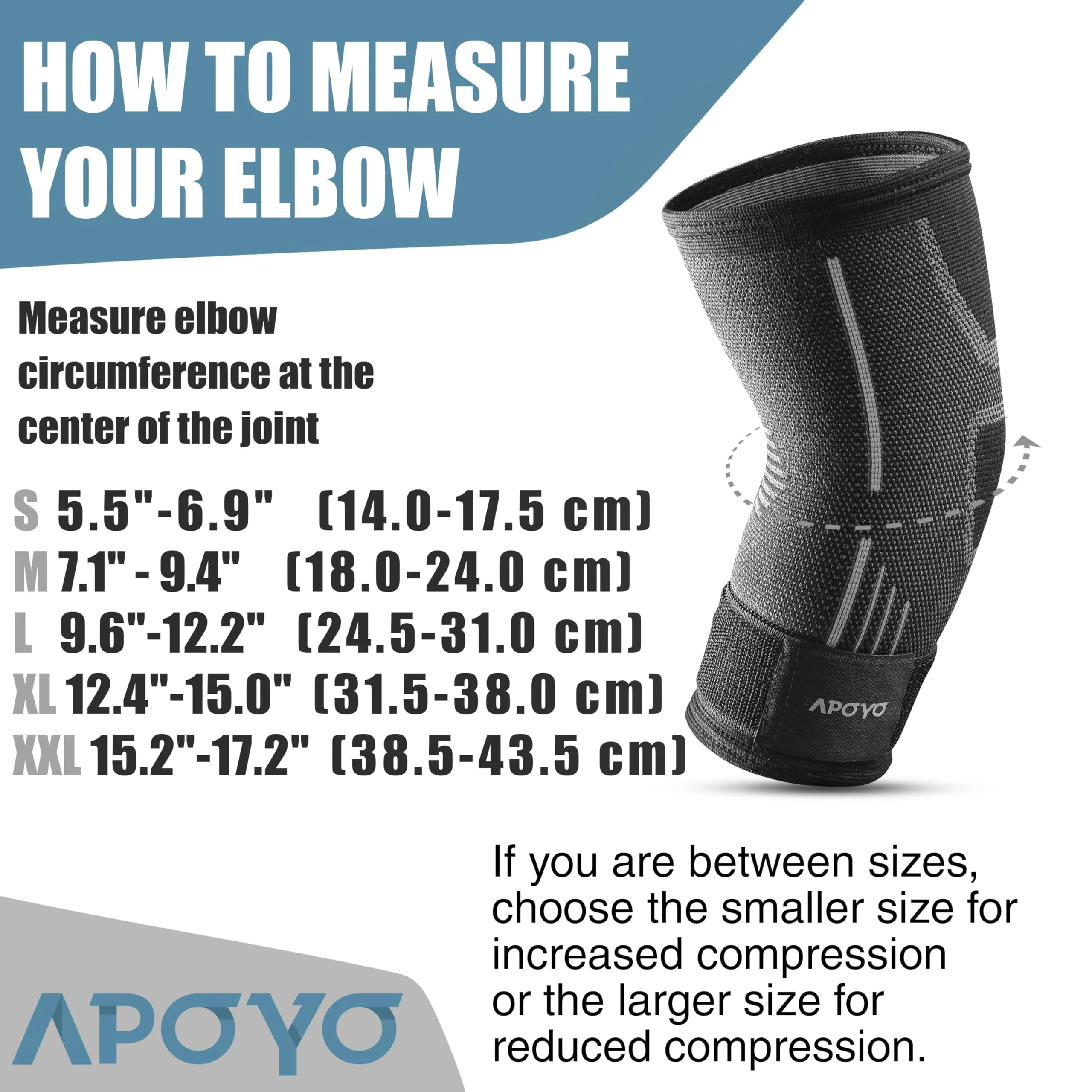 APOYO Elbow Brace for Tendonitis and Tennis Elbow, Compression Sleeve for Arthritis, Workouts, Reduce Joint Pain During Fitness Activity (X-Large) - Image 2