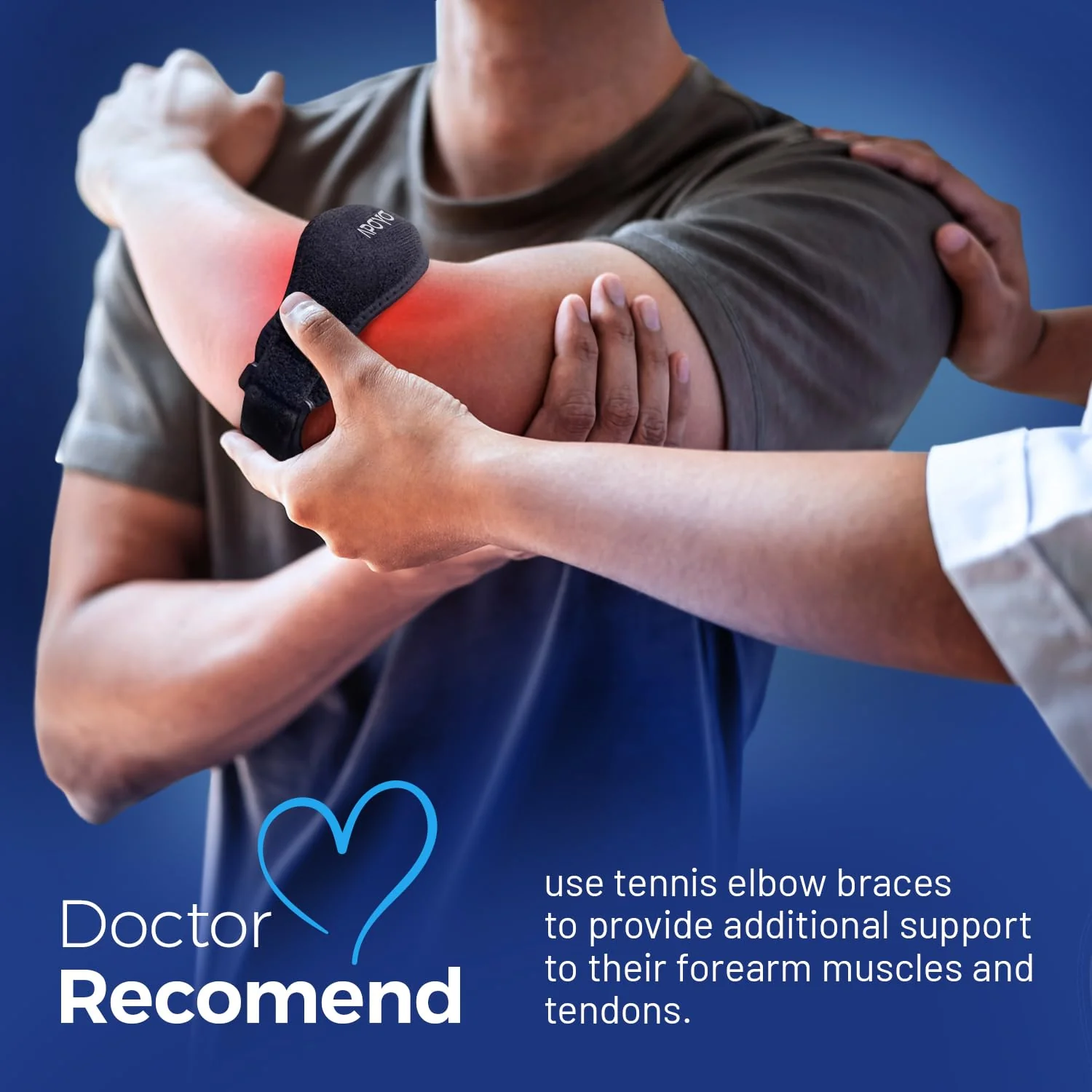 APOYO Tennis Elbow Brace, Elbow Brace for Tendonitis and Tennis Elbow Strap, Counterforce Arm Band for Tendon Relief for Men & Women - Image 6