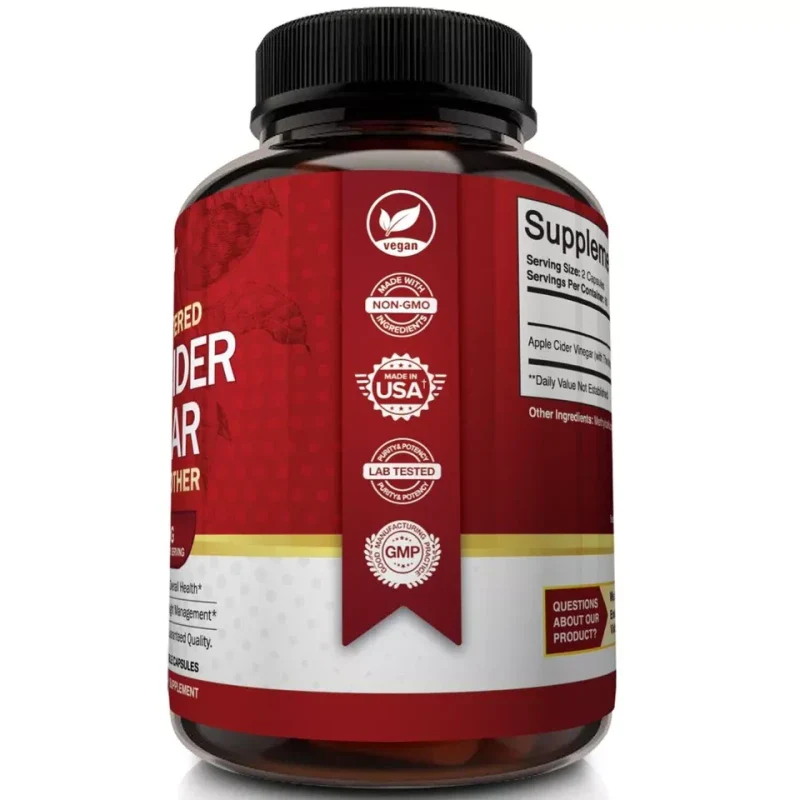 Apple Cider Vinegar Capsules - 1600mg with The Mother 120 Vegan Keto Pills | Apple Cider Vinegar - Image 4