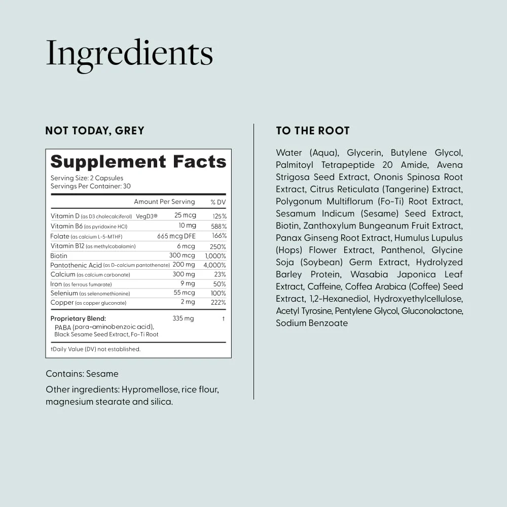 Arey The System Hair Serum and Supplements | Slows Grey Hair Growth, Promotes Healthier Hair & Repigments with Mela-9™ Complex, Antioxidants & Vitamins | Vegan, Oil-Free, Scent-Free (1 Month Supply) - Image 2