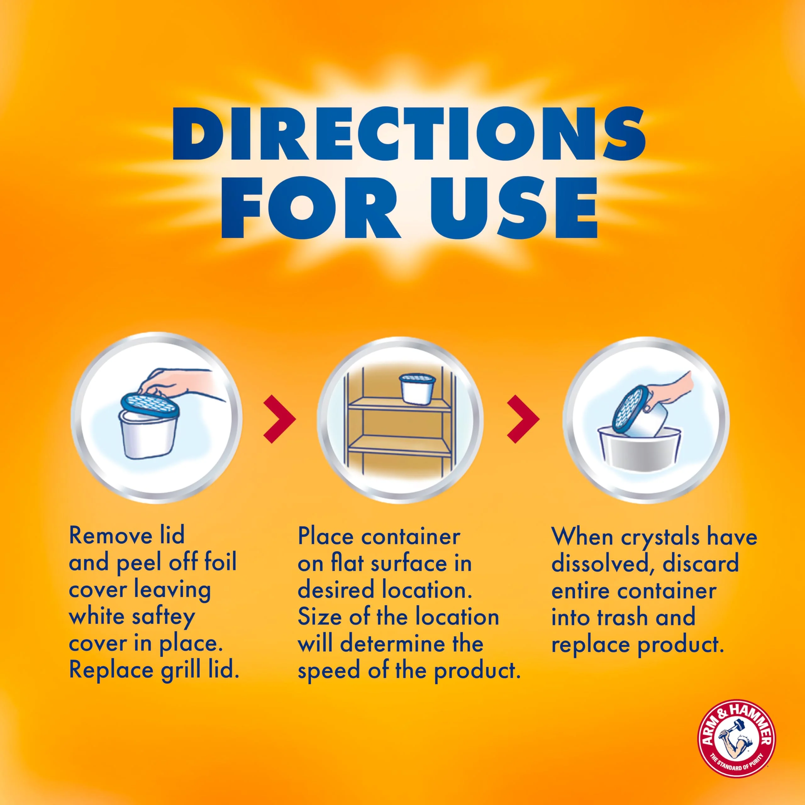 Arm & Hammer Essentials Disposable Moisture Absorber and Odor Eliminator Tub, Fragrance Free, 1 lb., Attracts and Traps Excess Moisture, Ideal Closet Dehumidifier (Pack of 3) - Image 2