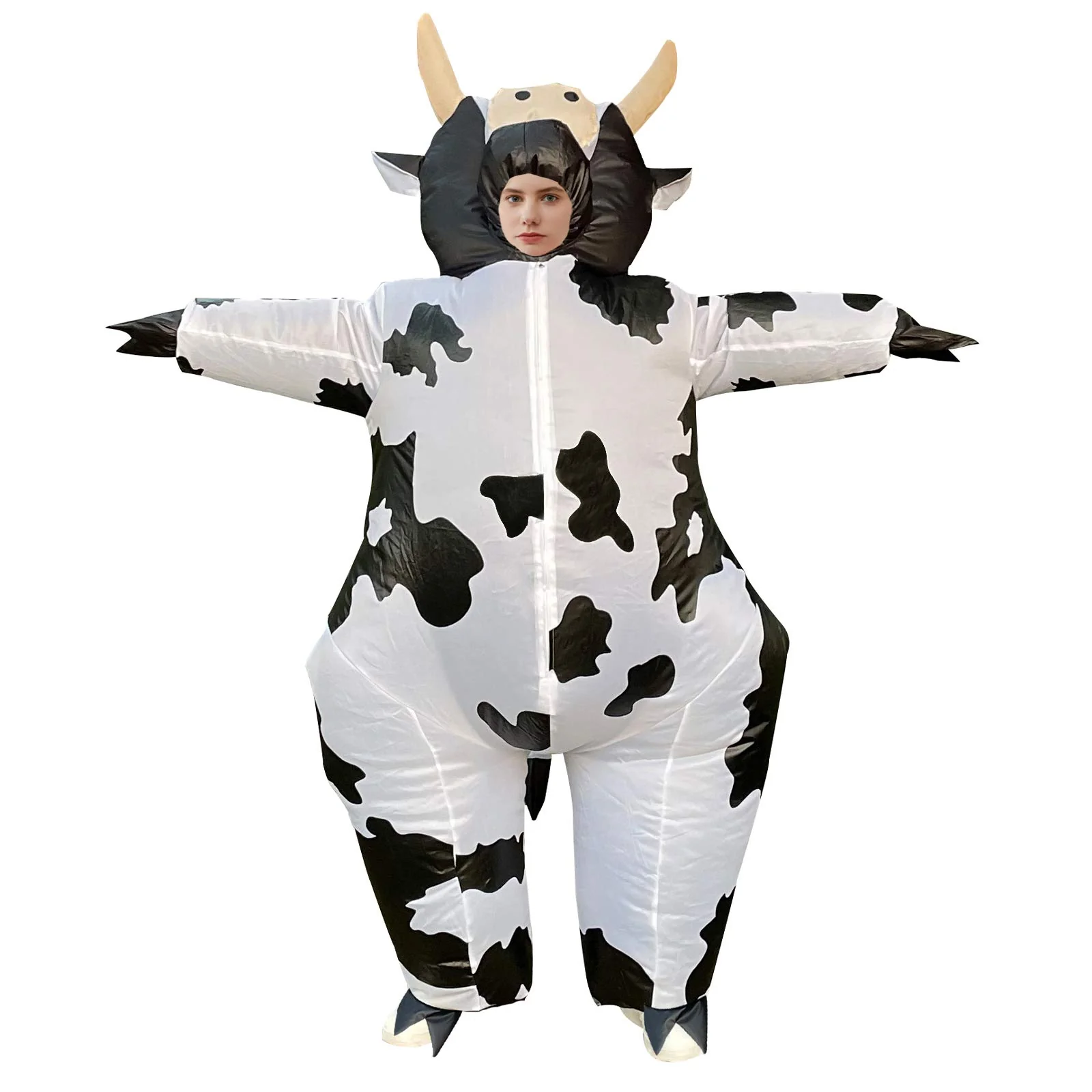 Arokibui Inflatable Cow Costume Blow up Animal Costume Cosplay Party Festival Christmas Halloween Suit Parade Carnival Suit Jumpsuit - Image 6