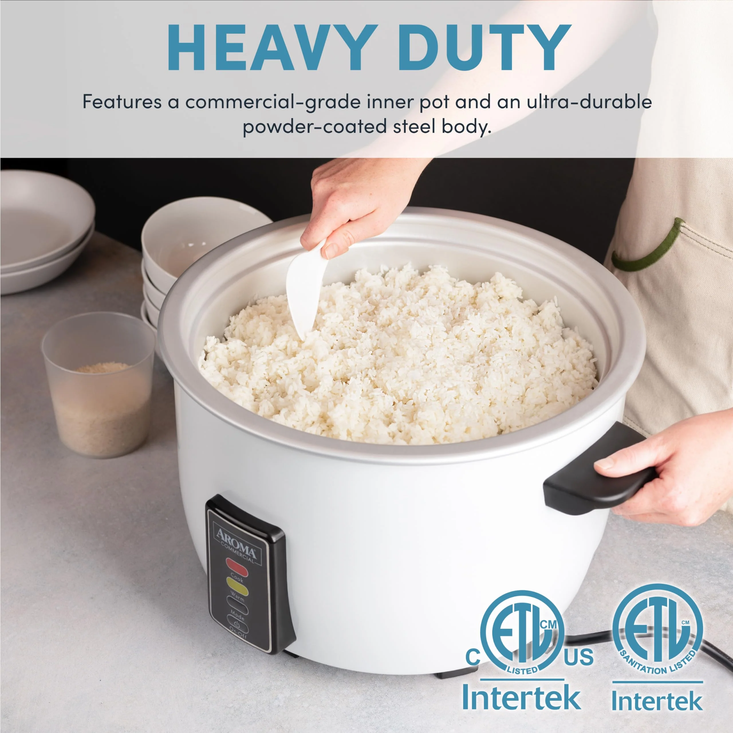 Aroma Housewares 60-Cup (Cooked) (30-Cup UNCOOKED) Commercial Rice Cooker (ARC-1033E),White - Image 7