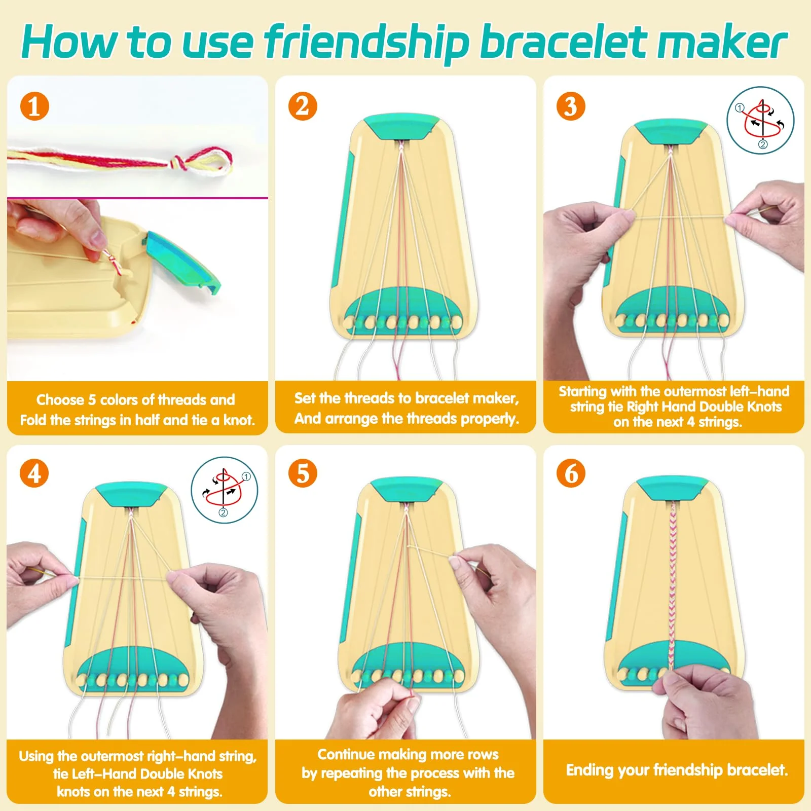 Arts and Crafts for Kids Ages 8-12,Friendship Bracelet Making Kit for Girl,Kids Jewelry Making Kit with 28 Pre-Cut Threads,Christmas Birthday Gifts for Ages 6 7 8 9 10 11 12 Year Old Cyan - Image 3