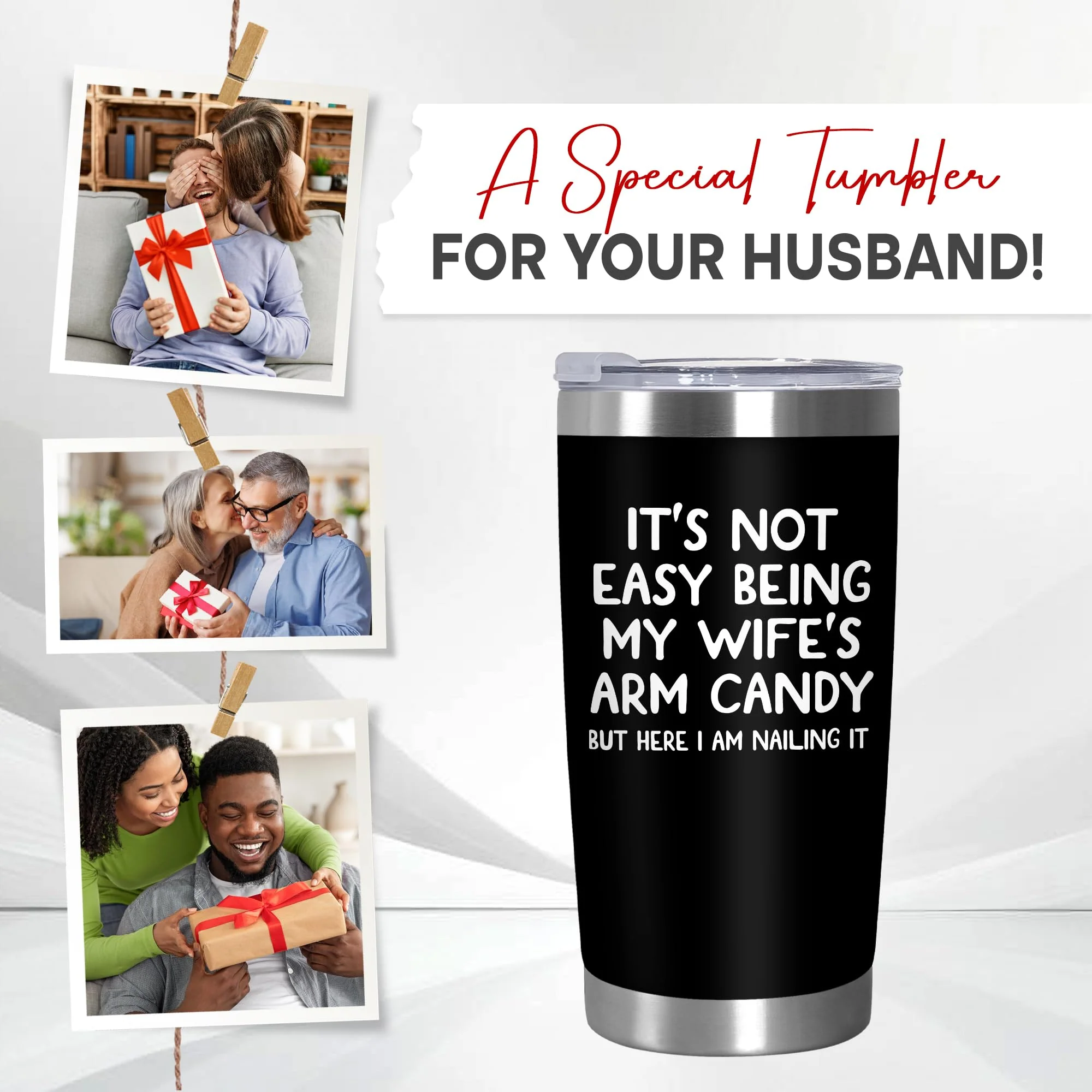 ARVEXO Christmas Birthday Gifts For Husband from Wife - 20 oz Stainless Steel Insulated Coffee Tumbler with Lid - Anniversary Wedding Gifts Gifts for Him Men Husband from Wife, Presents for Men - Image 2